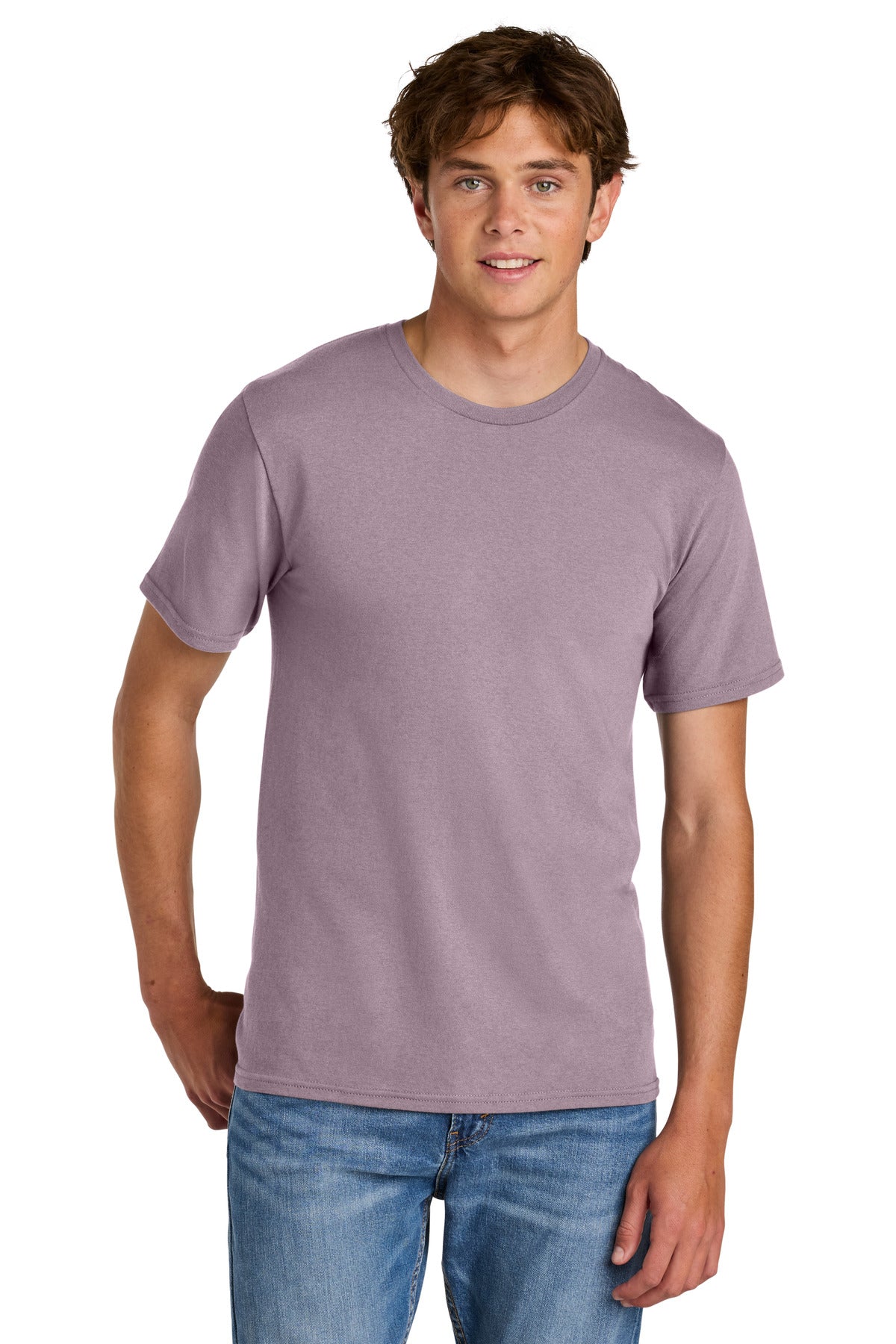 Custom logo Port & Co® Easy Cotton Tee PC43 in Smoky Amethyst