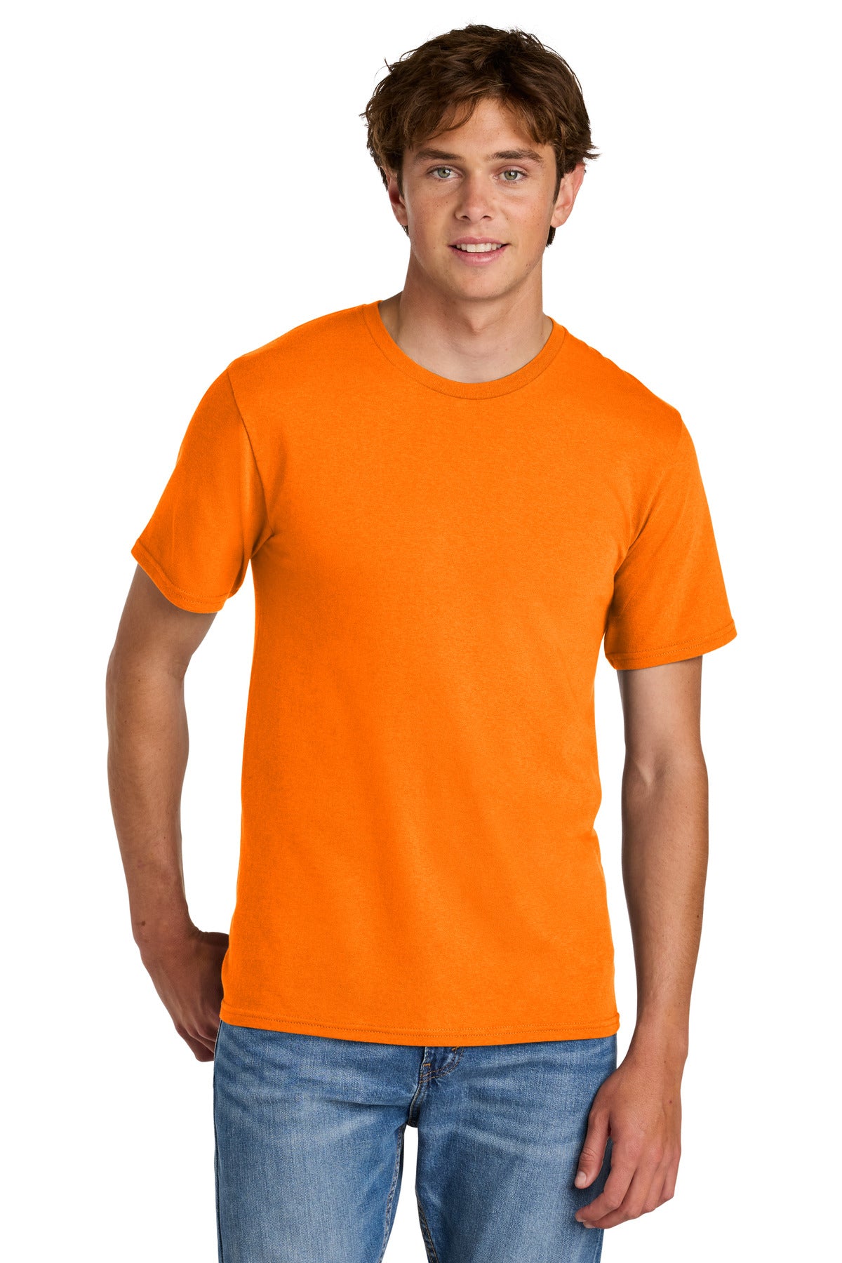 Custom logo Port & Co® Easy Cotton Tee PC43 in Tennessee Orange