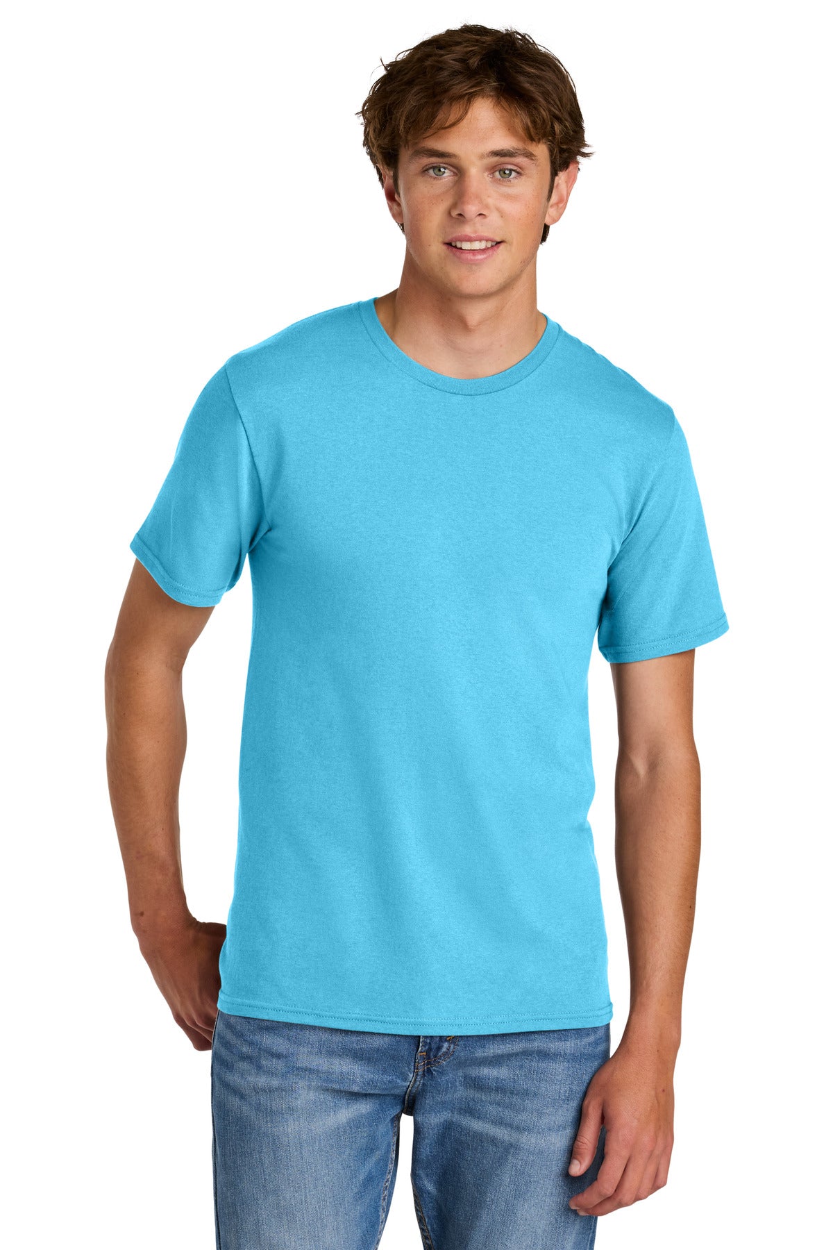 Custom logo Port & Co® Easy Cotton Tee PC43 in Tidal Wave