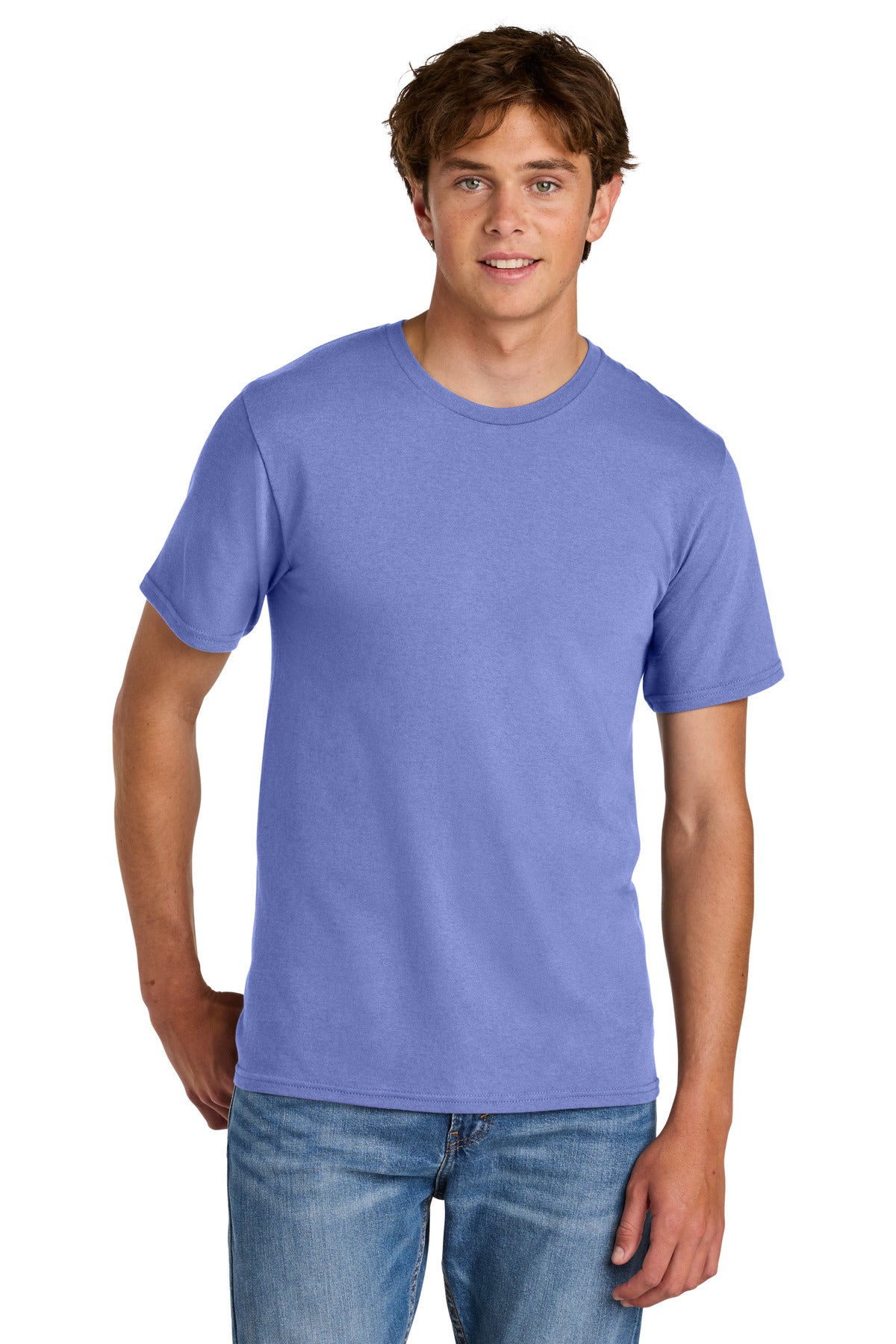 Custom logo Port & Co® Easy Cotton Tee PC43 in Violet