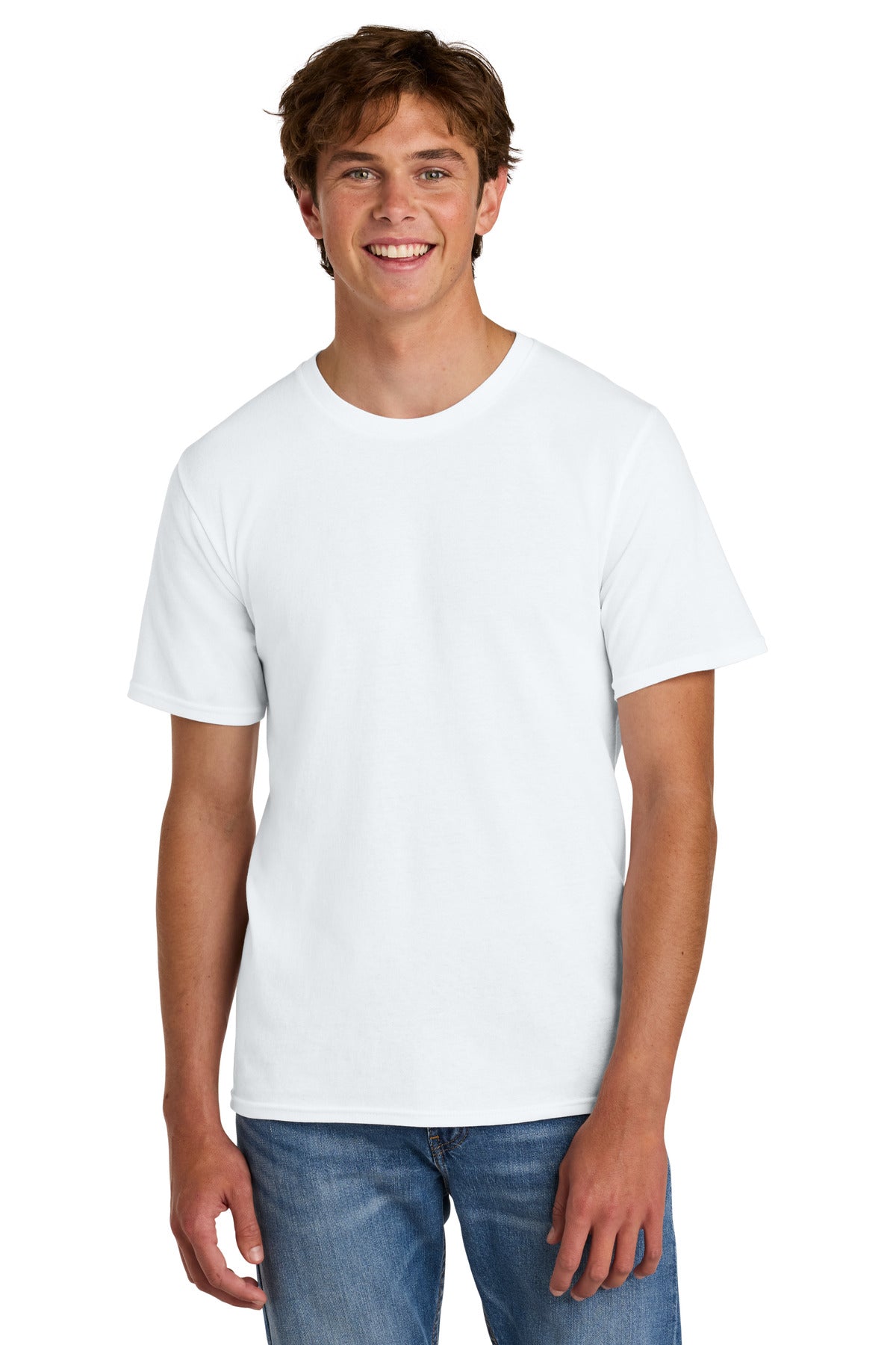 Custom logo Port & Co® Easy Cotton Tee PC43 in White