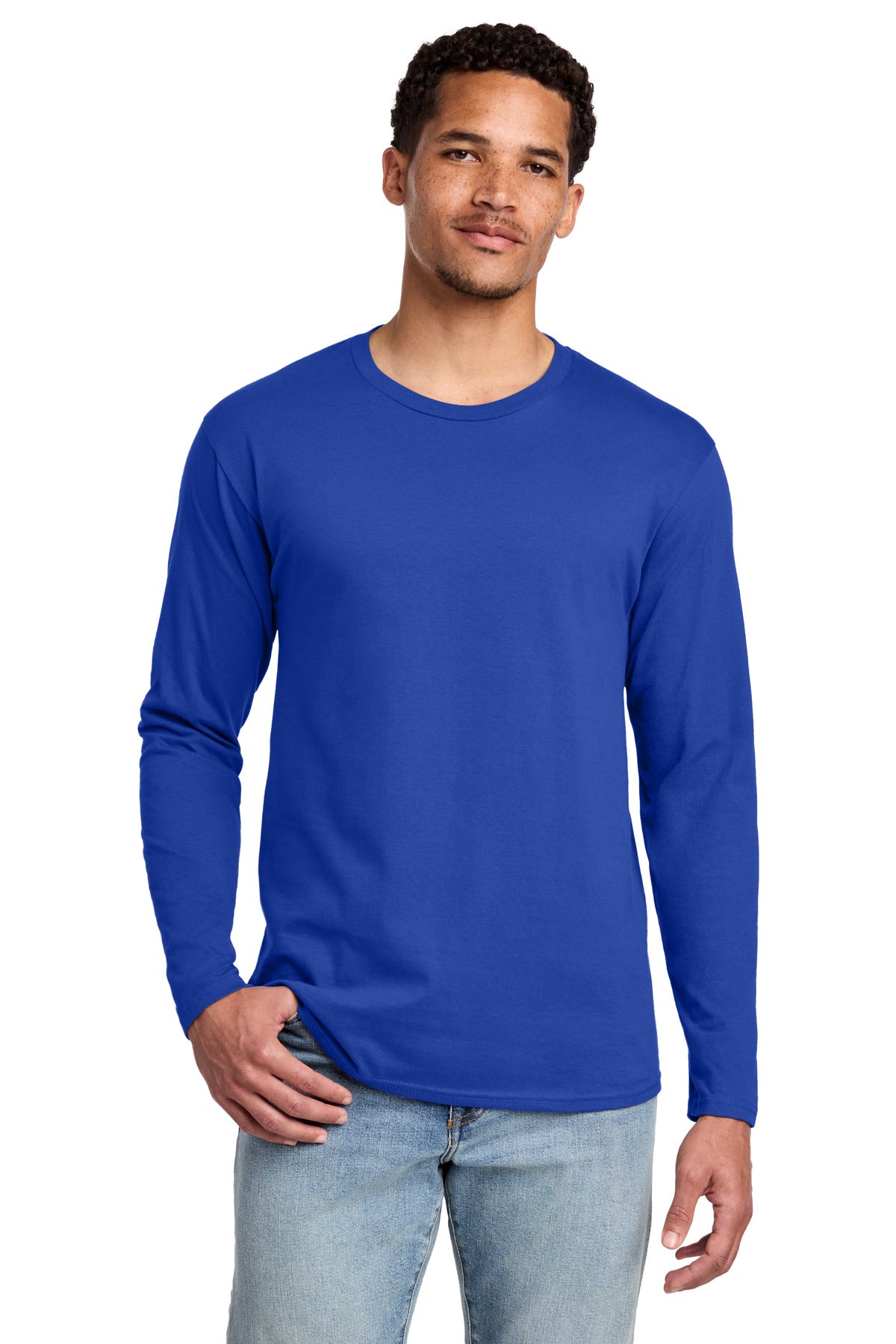 Custom logo Port & Co® Long Sleeve Fan Favorite Tee. PC450LS in True Royal