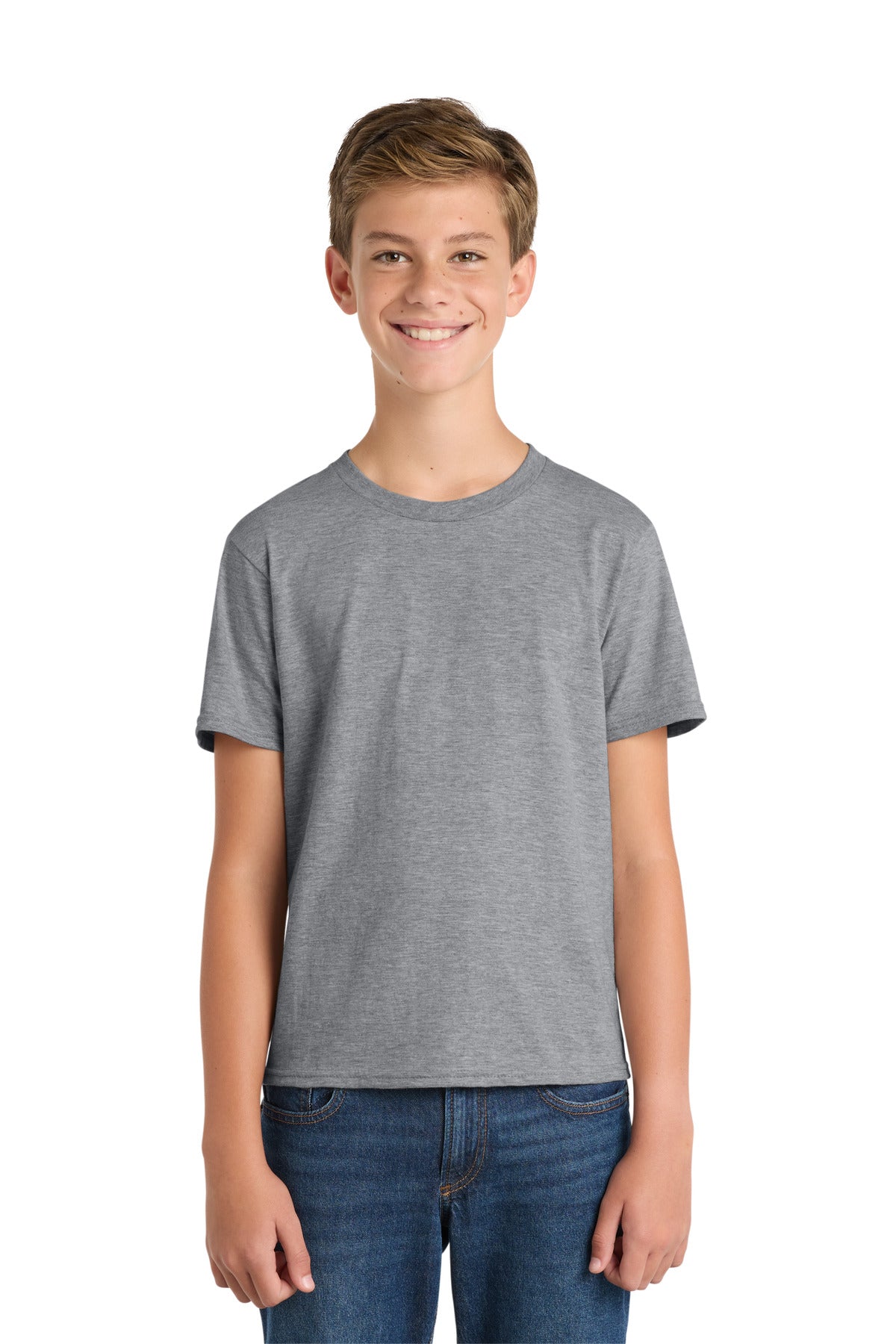 Custom logo Port & Co® Youth Fan Favorite Tee. PC450Y in Athletic Heather