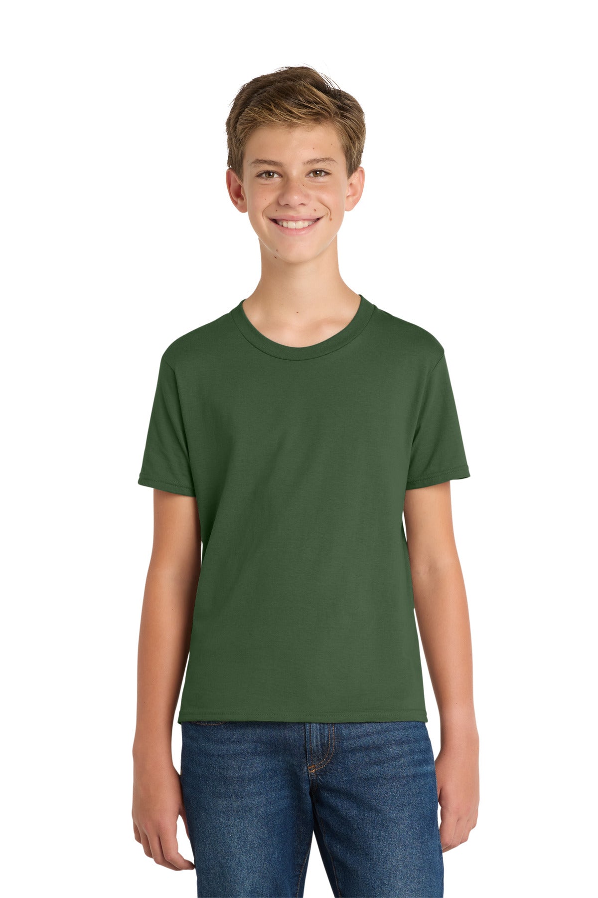 Custom logo Port & Co® Youth Fan Favorite Tee. PC450Y in Olive
