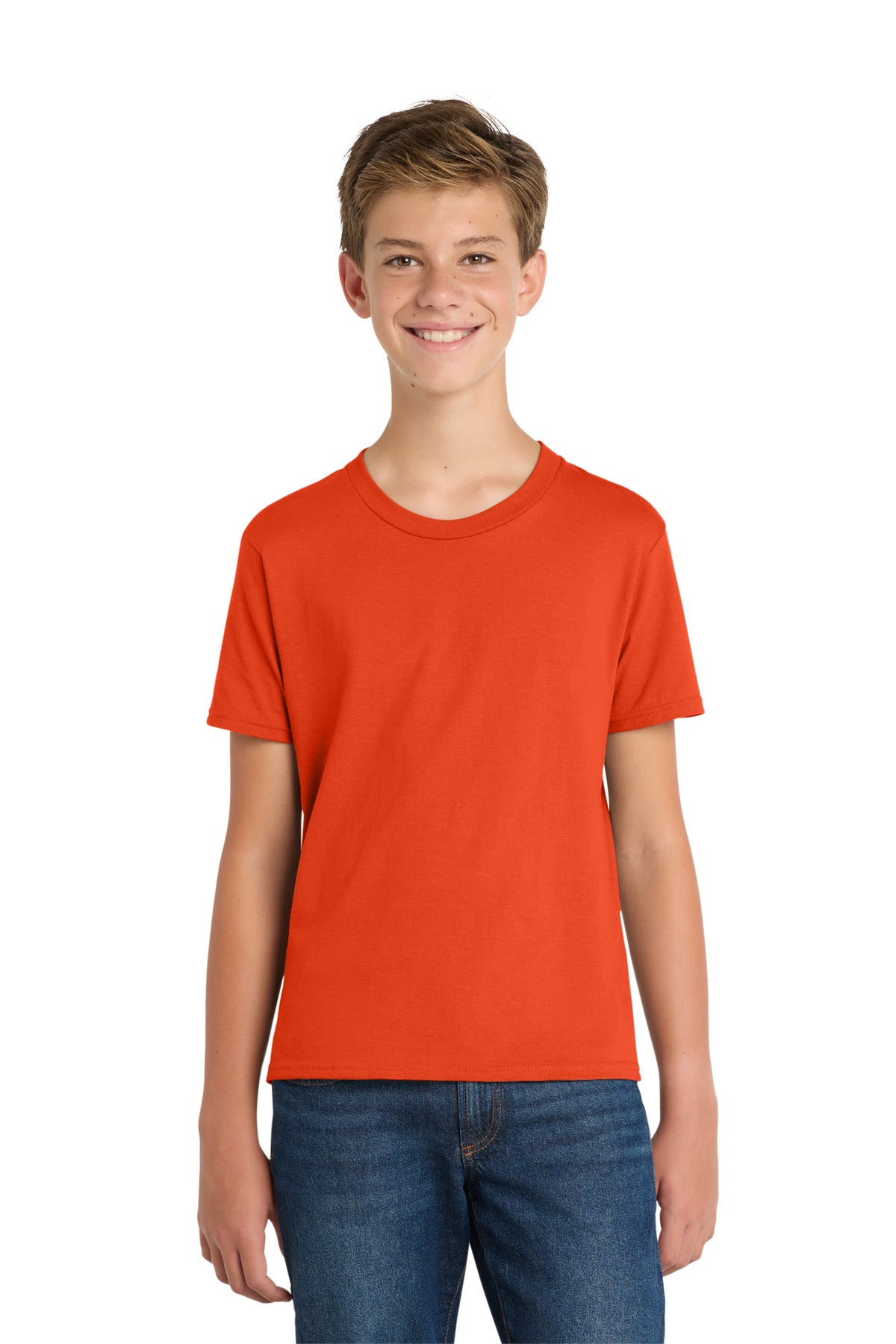 Custom logo Port & Co® Youth Fan Favorite Tee. PC450Y in Orange