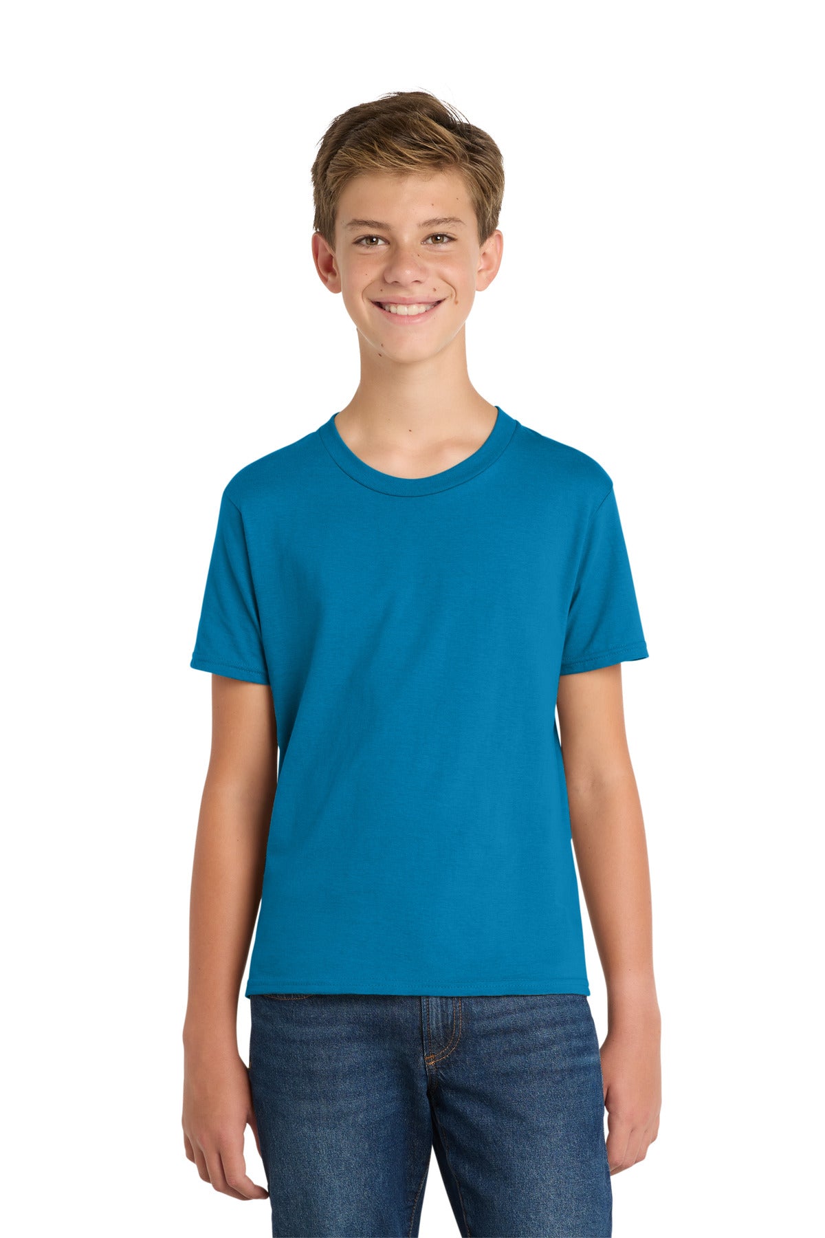 Custom logo Port & Co® Youth Fan Favorite Tee. PC450Y in Sapphire