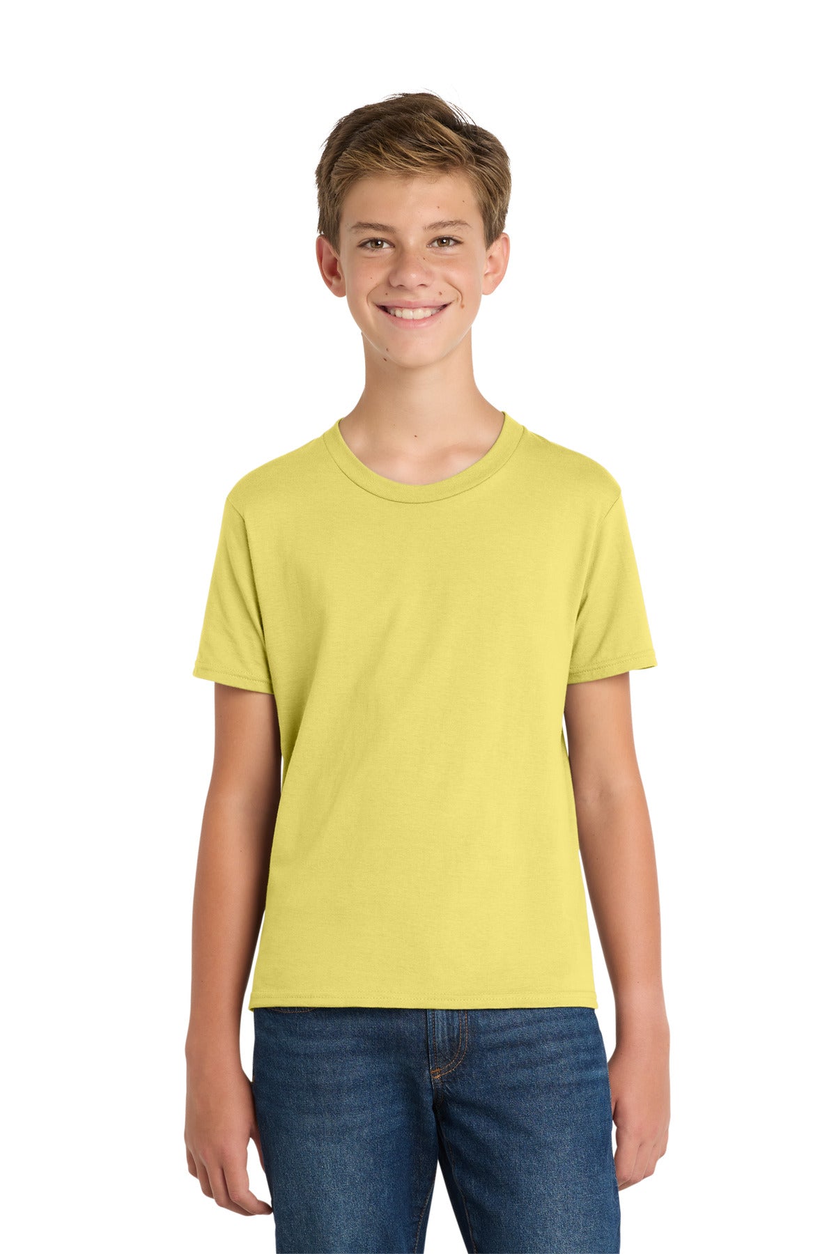 Custom logo Port & Co® Youth Fan Favorite Tee. PC450Y in Yellow