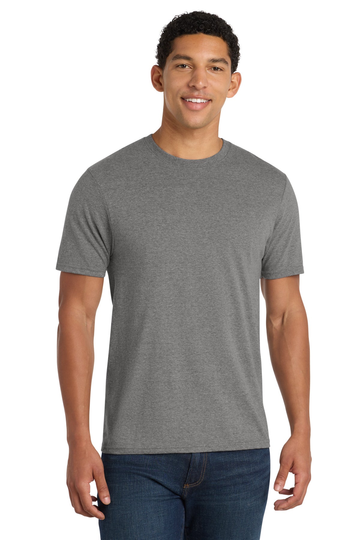 Custom logo Port & Co® Fan Favorite™ Blend Tee. PC455 in Graphite Heather