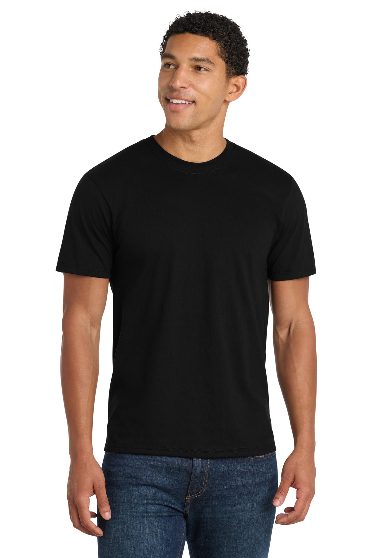 Custom logo Port & Co® Fan Favorite™ Blend Tee. PC455 in Jet Black
