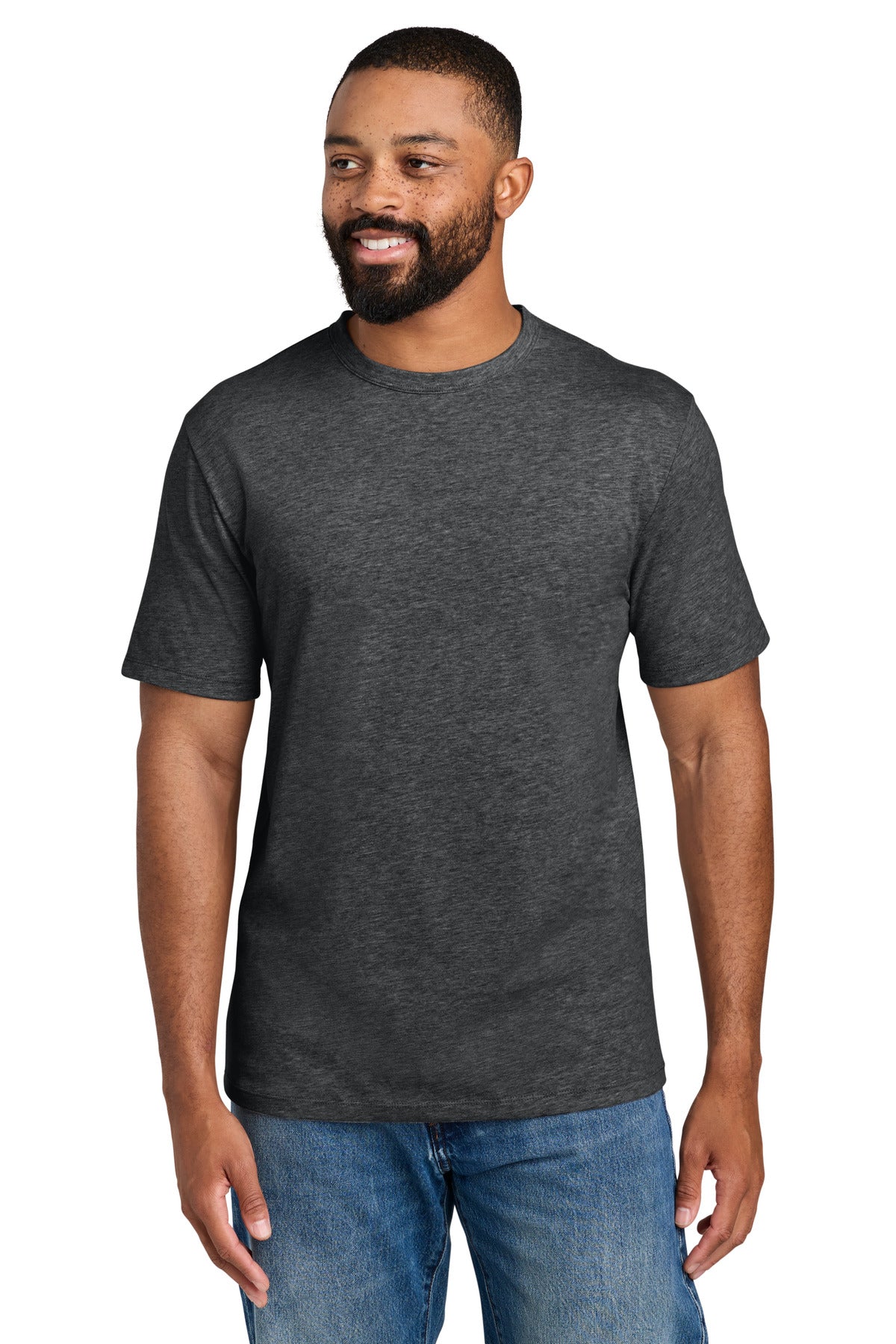 Custom logo Port & Co® Fan Favorite™ Varsity Tee PC460 in Dark Heather Grey