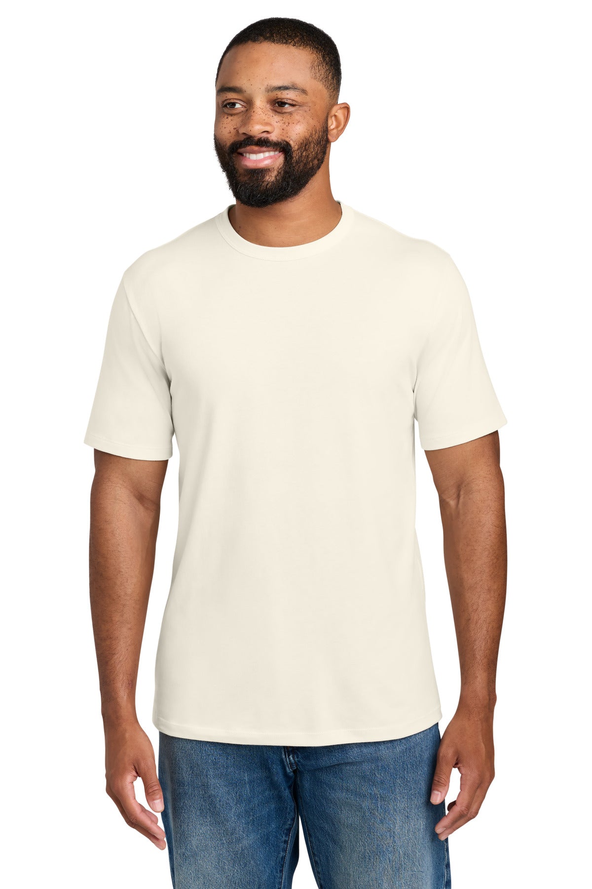 Custom logo Port & Co® Fan Favorite™ Varsity Tee PC460 in Eggshell