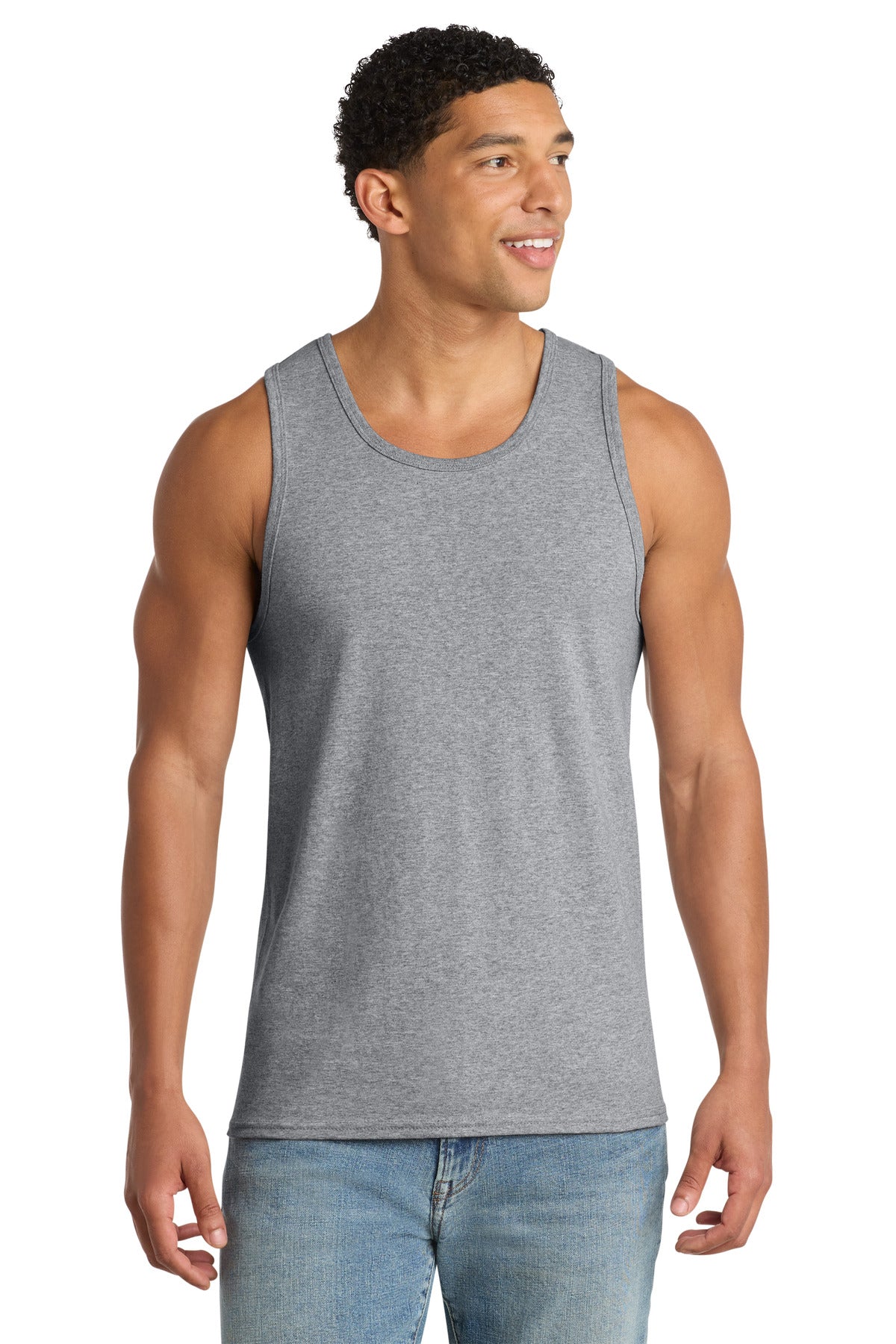 Custom logo Port & Co® Core Cotton Tank Top.  PC54TT in Athletic Heather