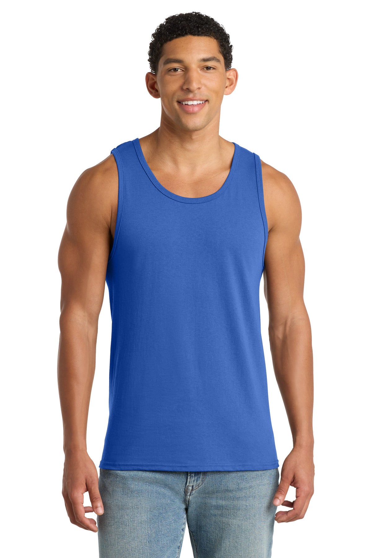 Custom logo Port & Co® Core Cotton Tank Top.  PC54TT in Royal