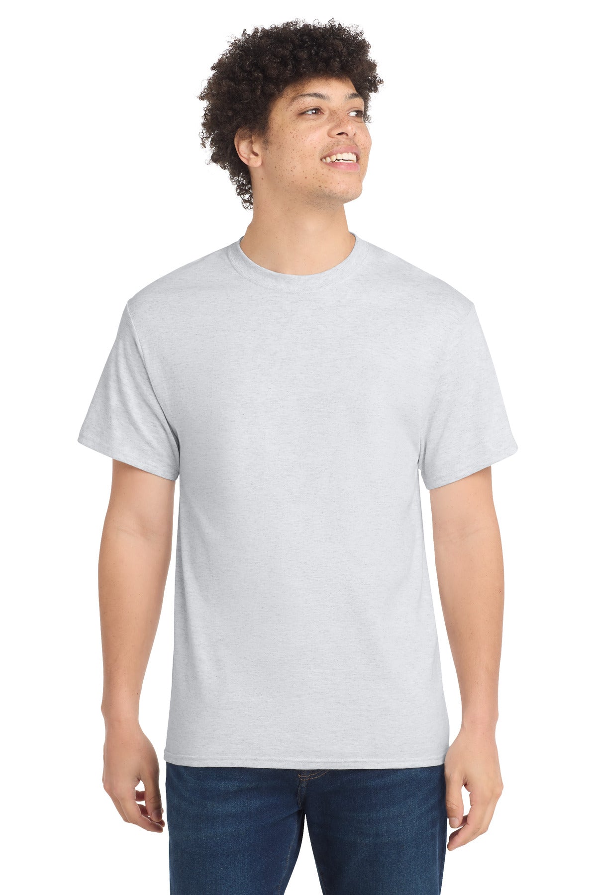 Custom logo Port & Co® Tall Core Cotton Tee PC54T in Ash