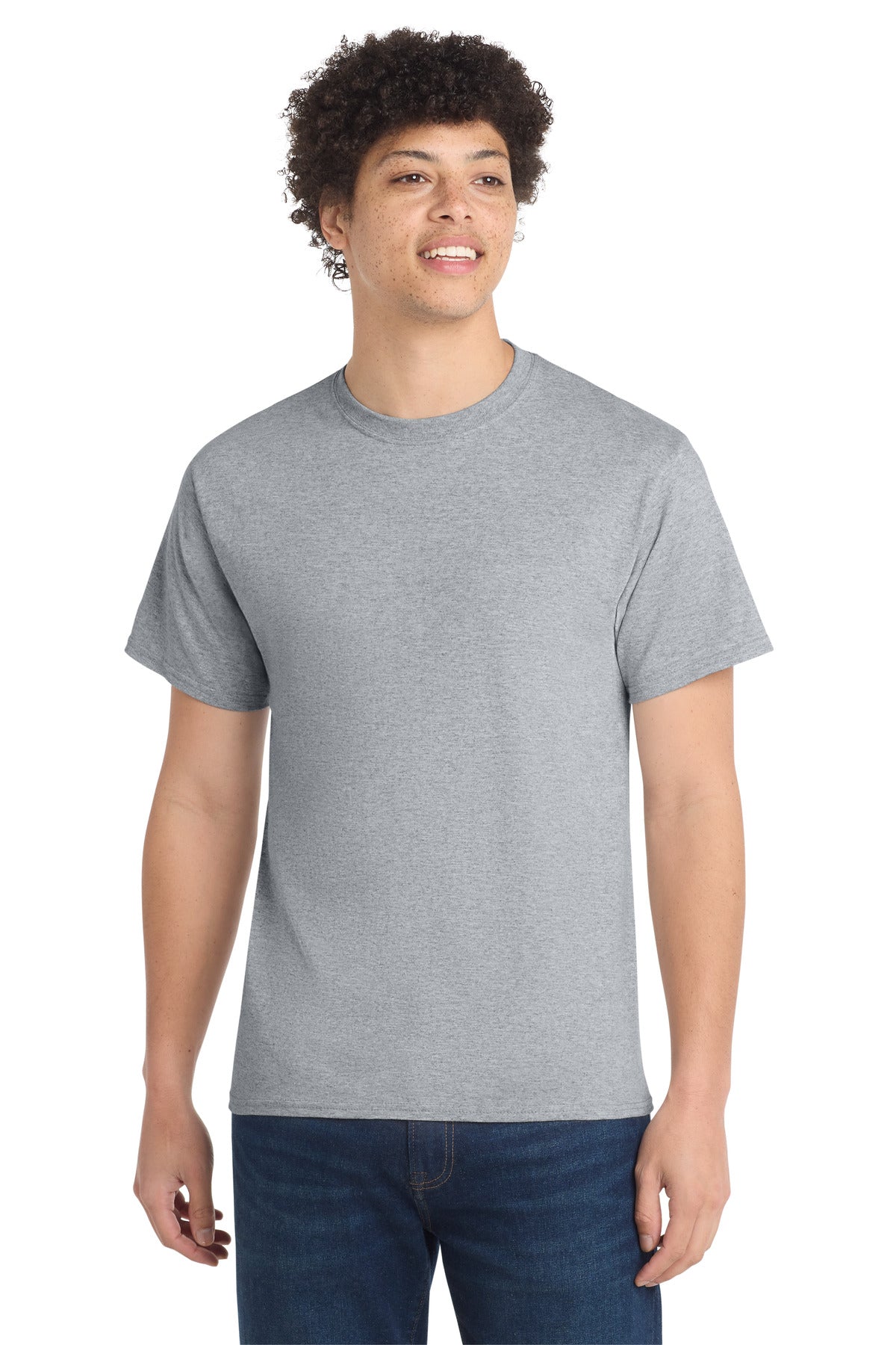 Custom logo Port & Co® Tall Core Cotton Tee PC54T in Athletic Heather