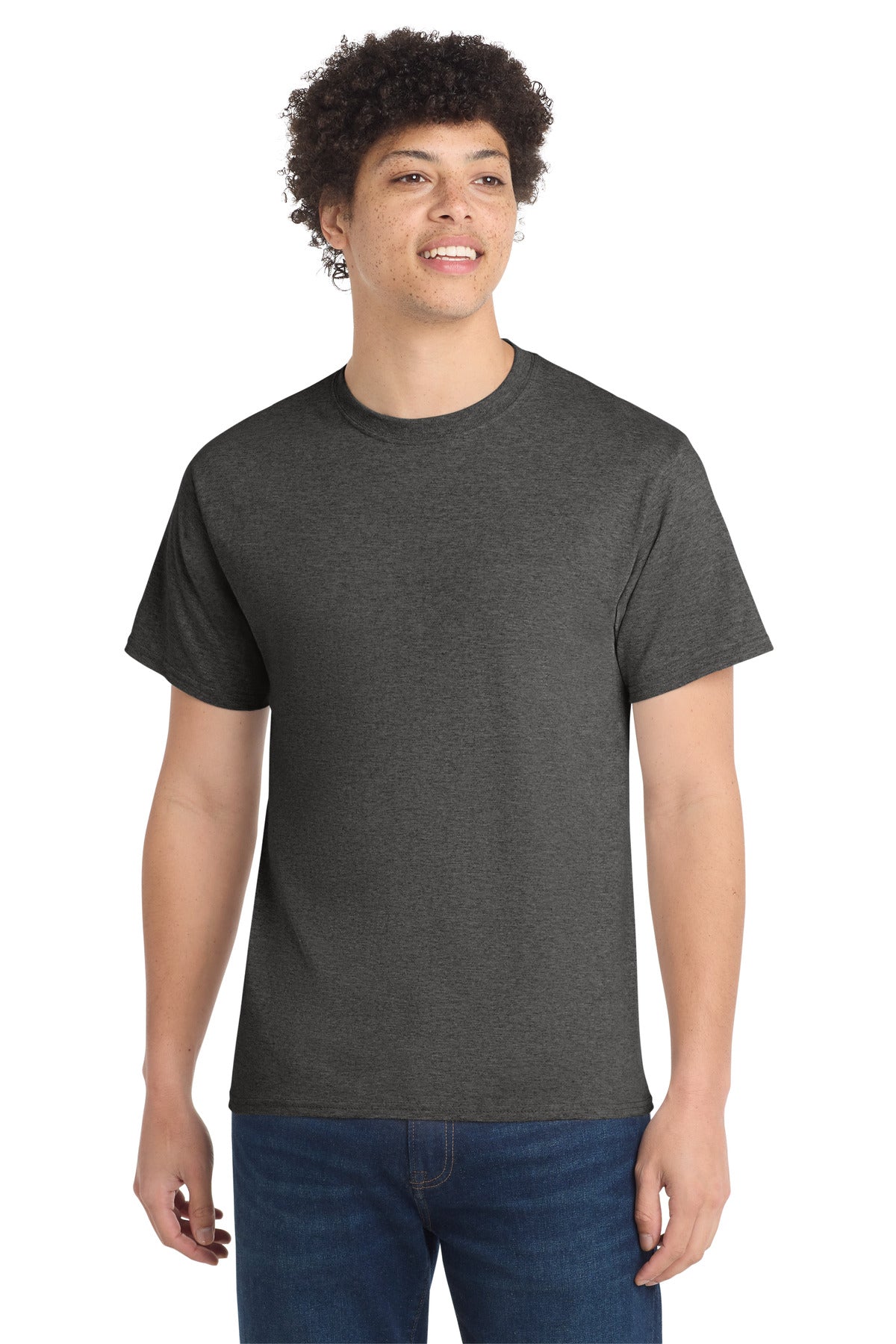 Custom logo Port & Co® Tall Core Cotton Tee PC54T in Dark Heather Grey