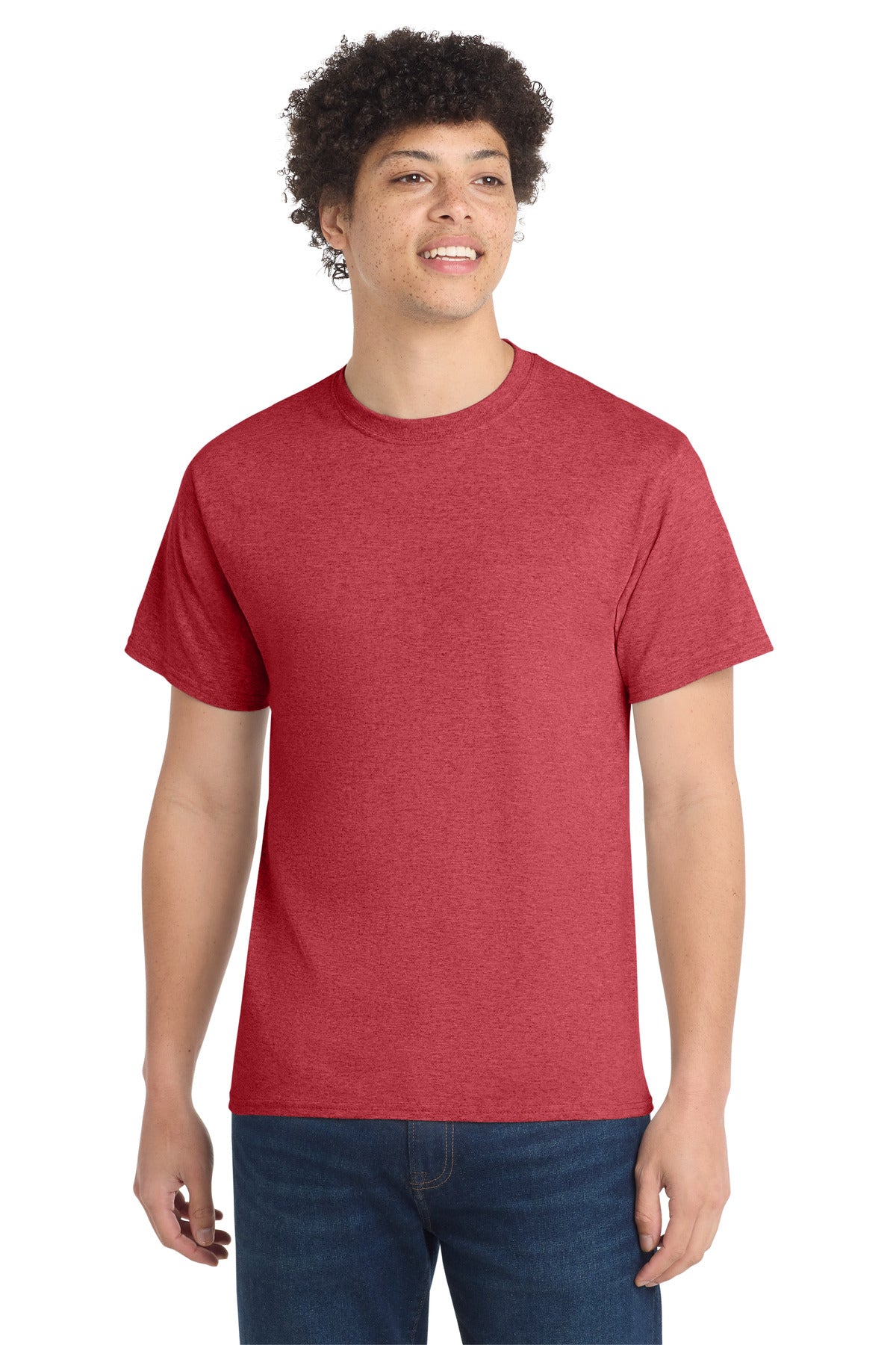 Custom logo Port & Co® Tall Core Cotton Tee PC54T in Heather Red
