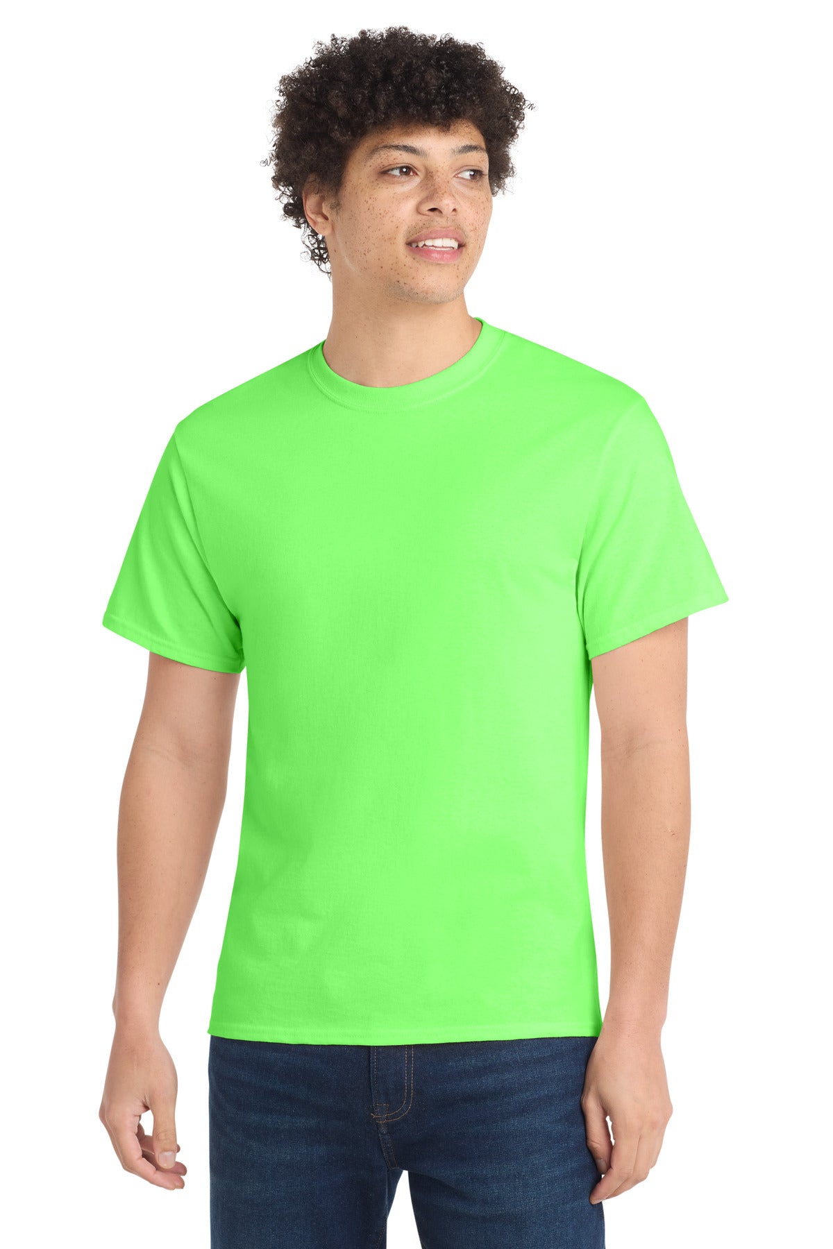 Custom logo Port & Co® Tall Core Cotton Tee PC54T in Neon Green