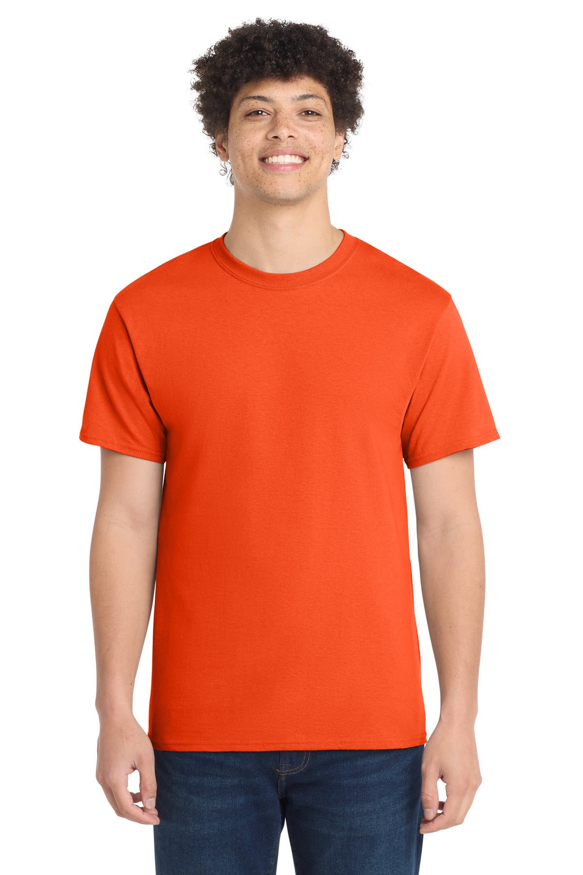 Custom logo Port & Co® Tall Core Cotton Tee PC54T in Orange