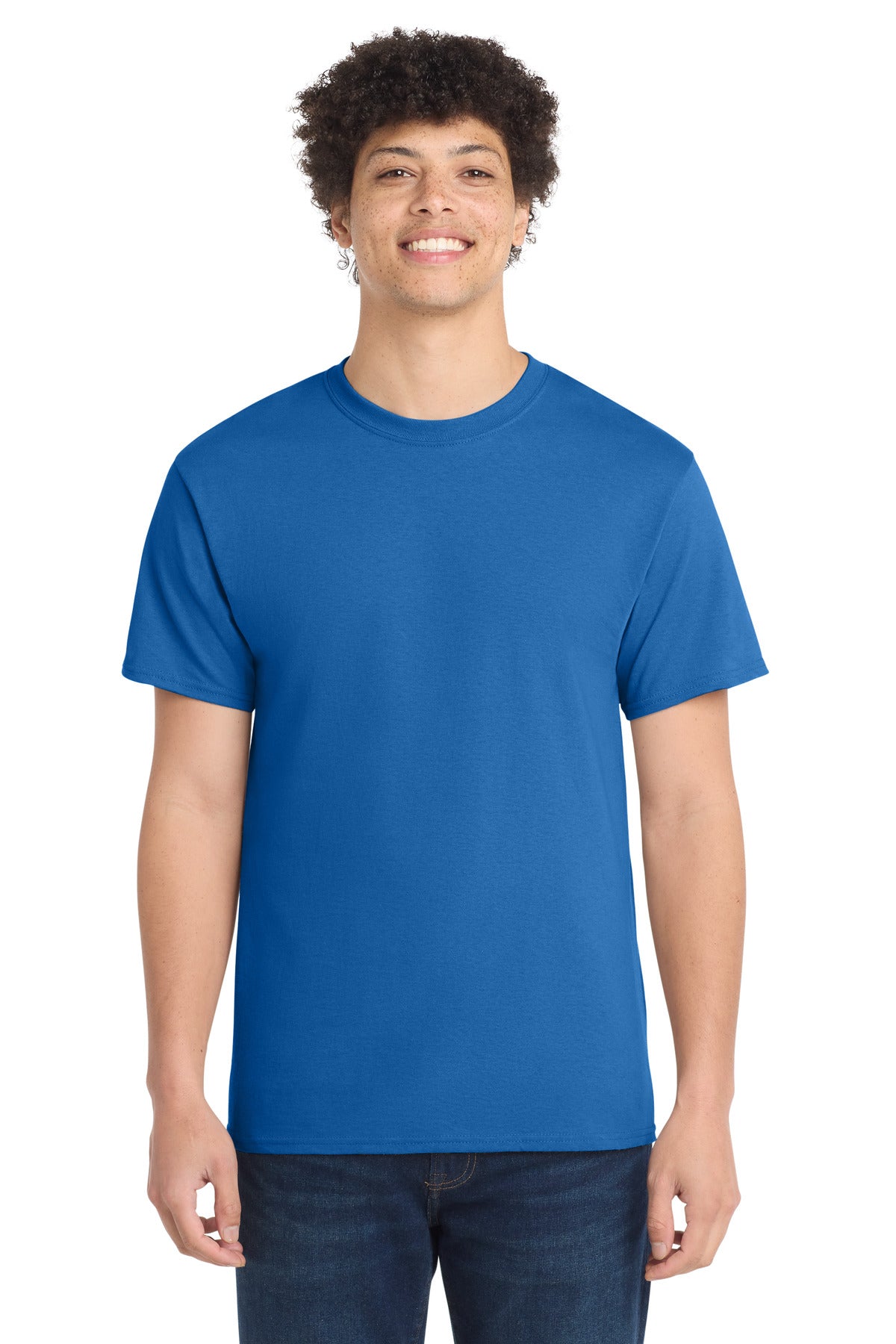 Custom logo Port & Co® Tall Core Cotton Tee PC54T in Royal