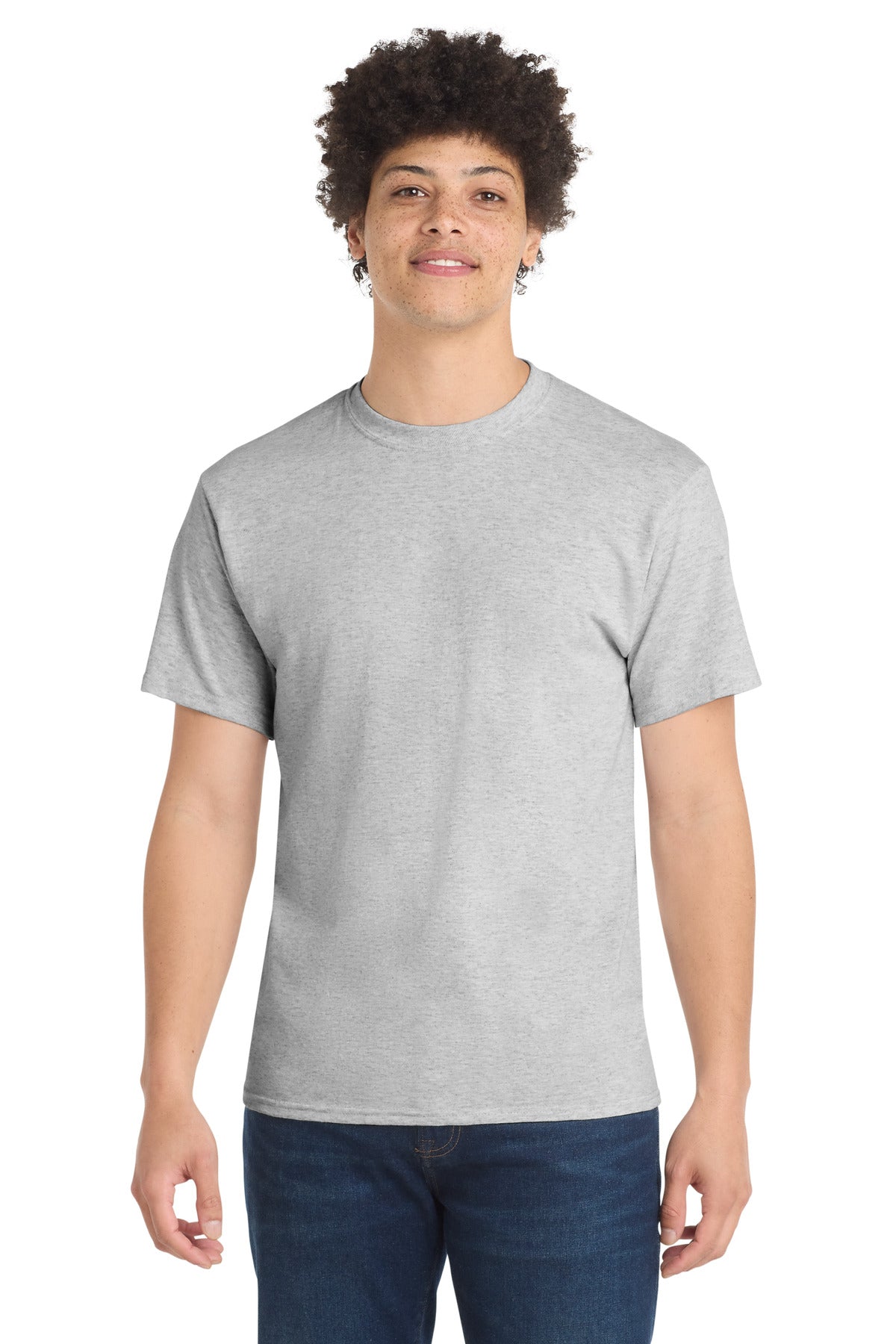 Custom logo Port & Co® Tall Core Blend Tee. PC55T in Ash