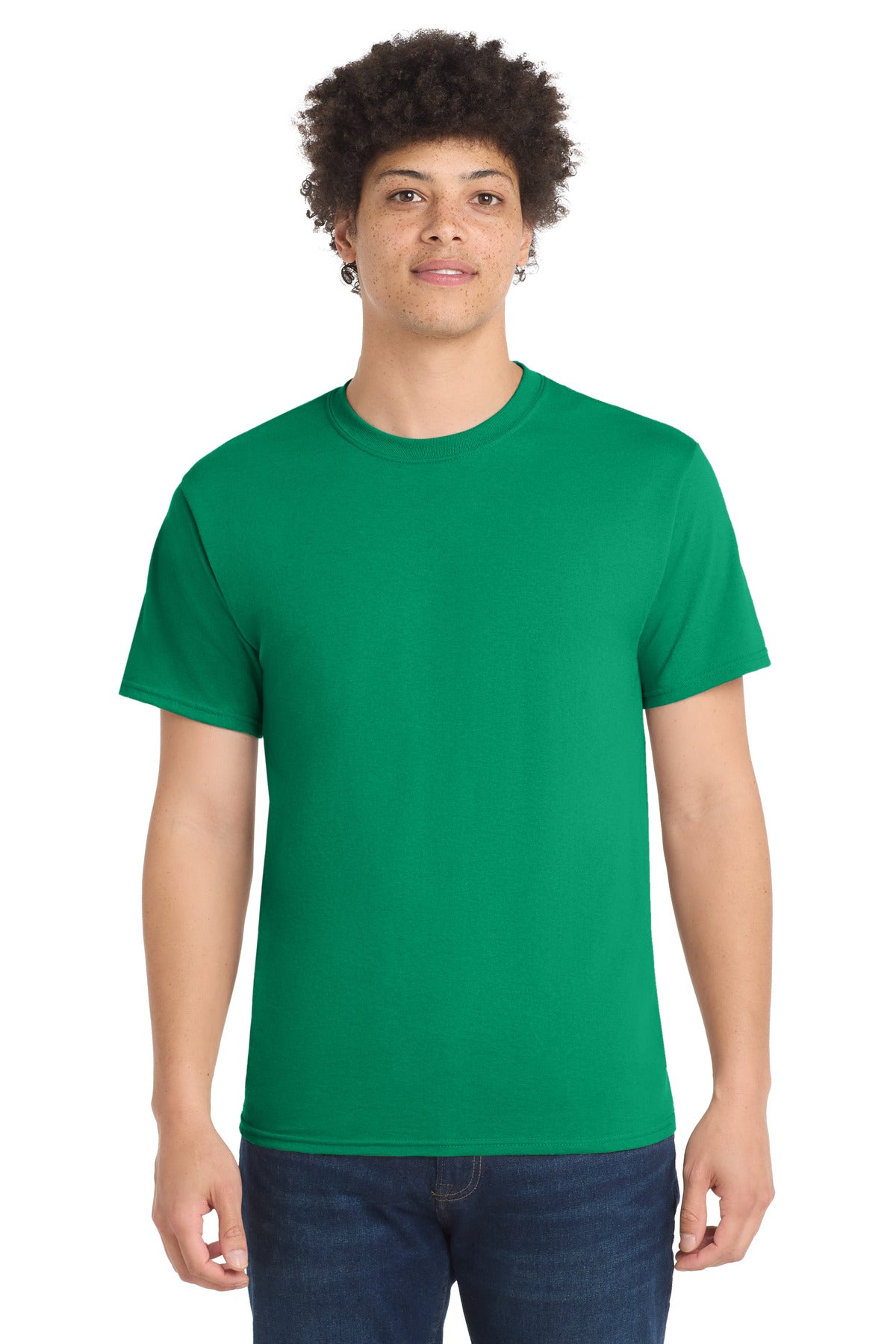 Custom logo Port & Co® Tall Core Blend Tee. PC55T in Kelly