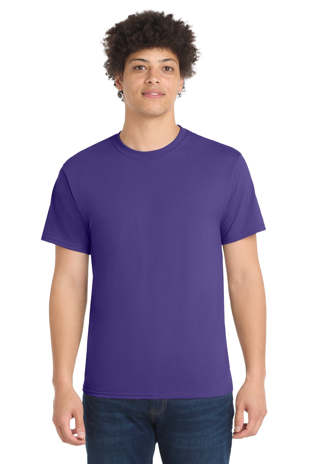 Custom logo Port & Co® Tall Core Blend Tee. PC55T in Purple