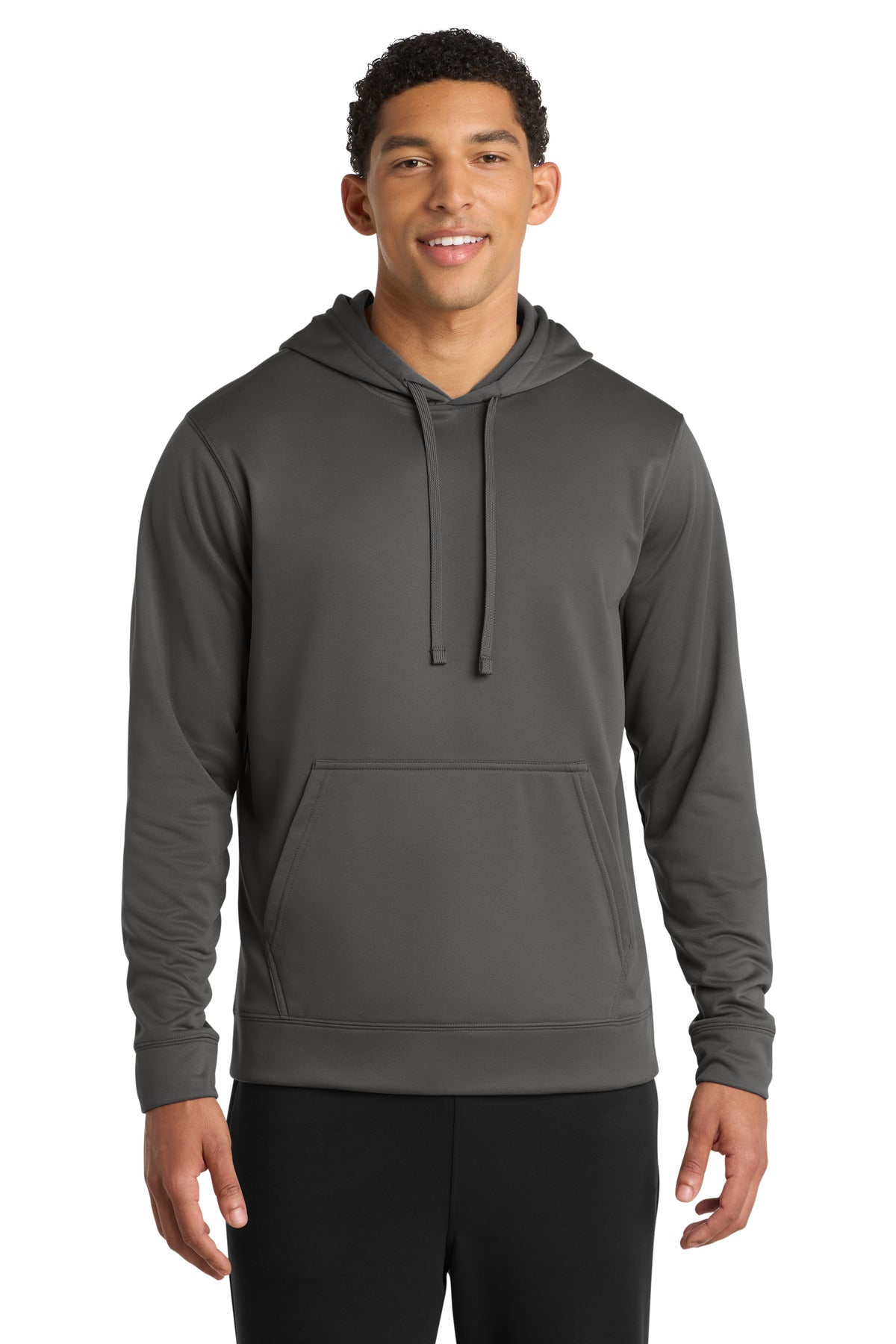 Custom logo Port & Co® Performance Fleece Pullover Hooded Sweatshirt. PC590H in Charcoal