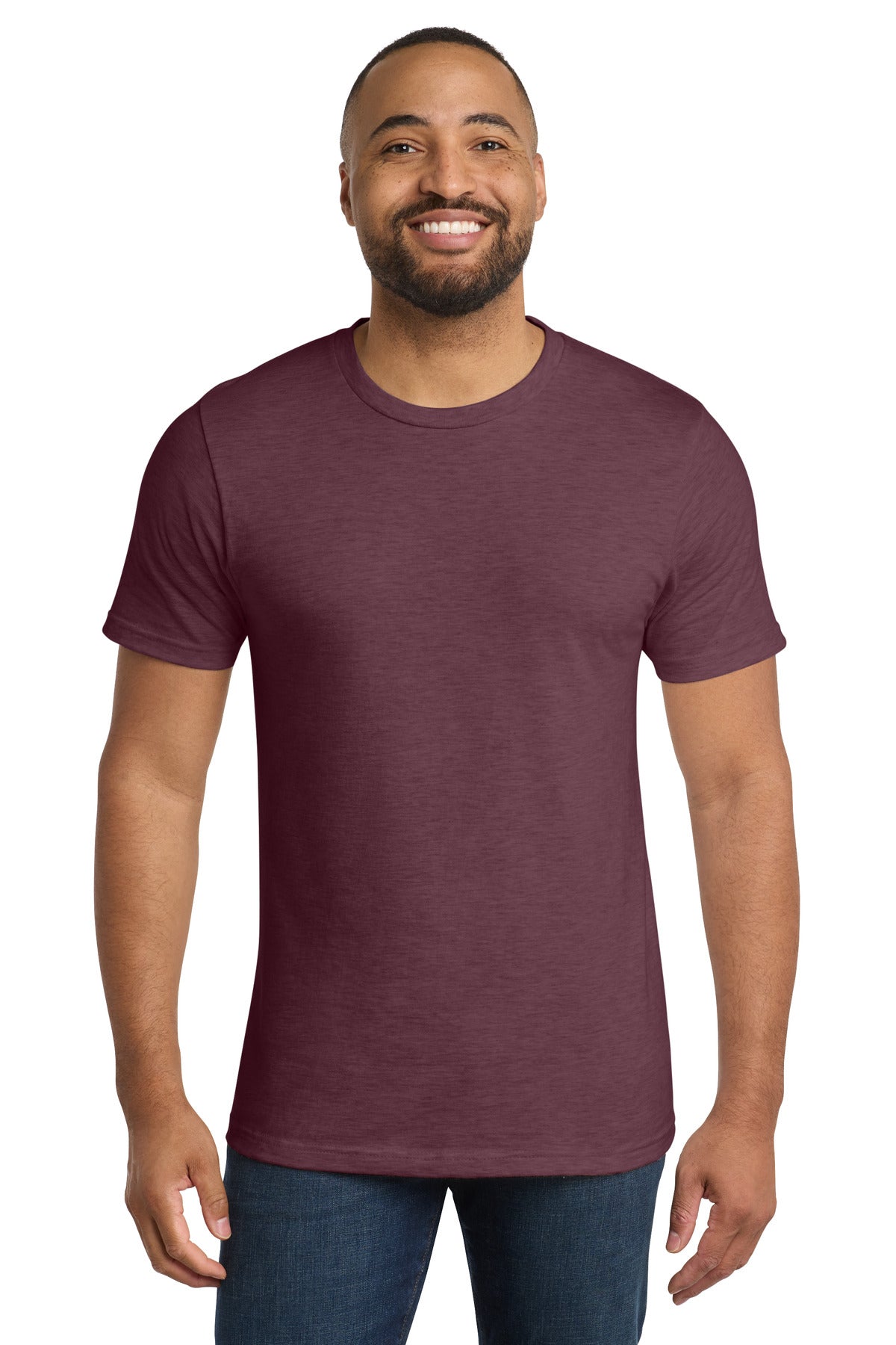 Custom logo Port & Co® Bouncer Tee PC600 in Heather Athletic Maroon