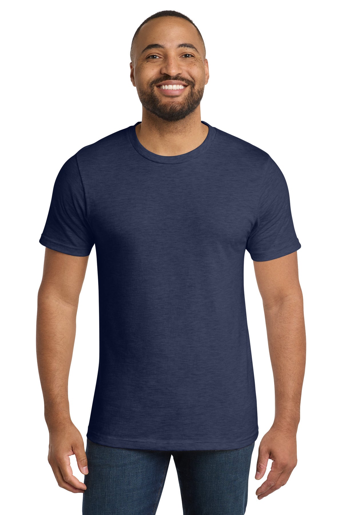 Custom logo Port & Co® Bouncer Tee PC600 in Team Navy Heather