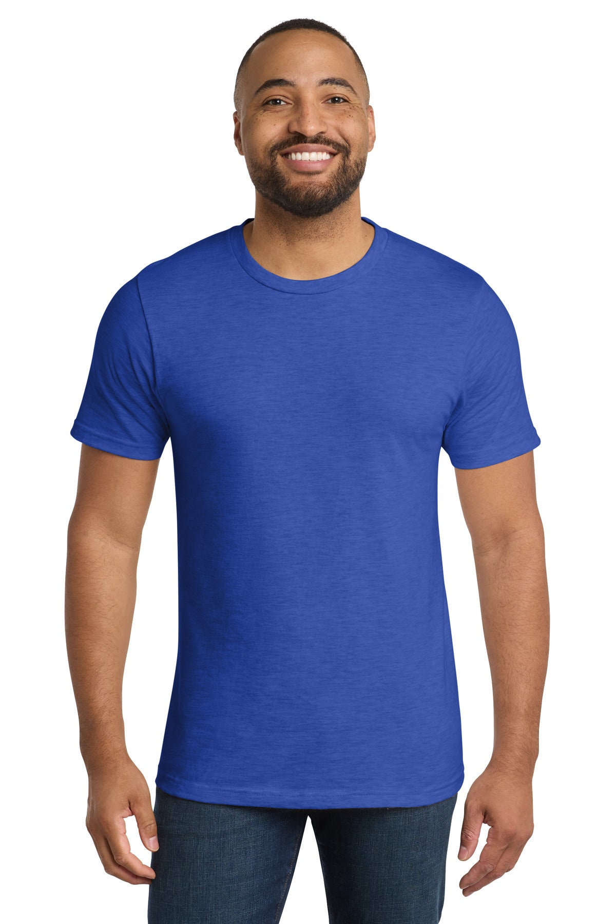 Custom logo Port & Co® Bouncer Tee PC600 in True Royal Heather