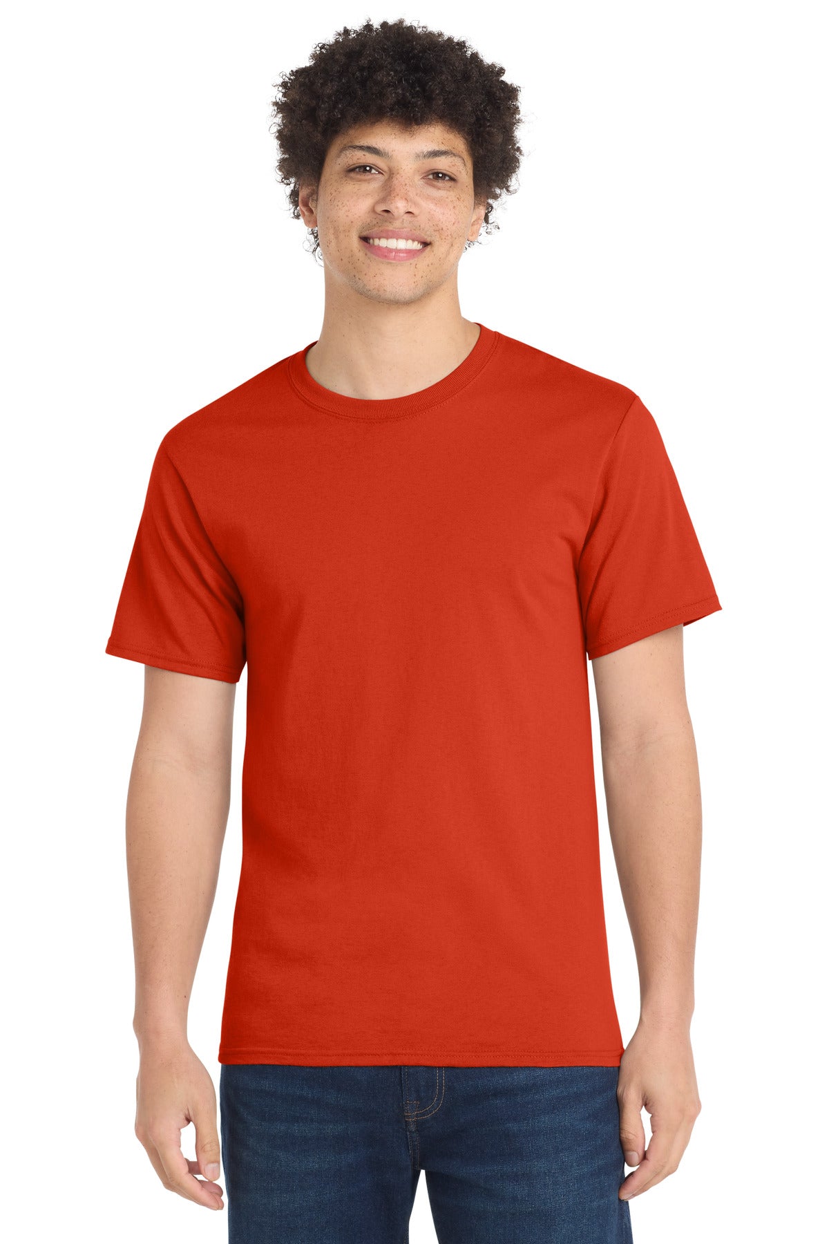 Custom logo Port & Co® Tall Essential Tee.  PC61T in Orange