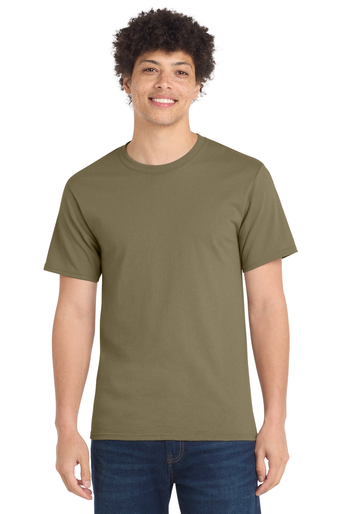 Custom logo Port & Co® Essential Tee. PC61 in Coyote Brown