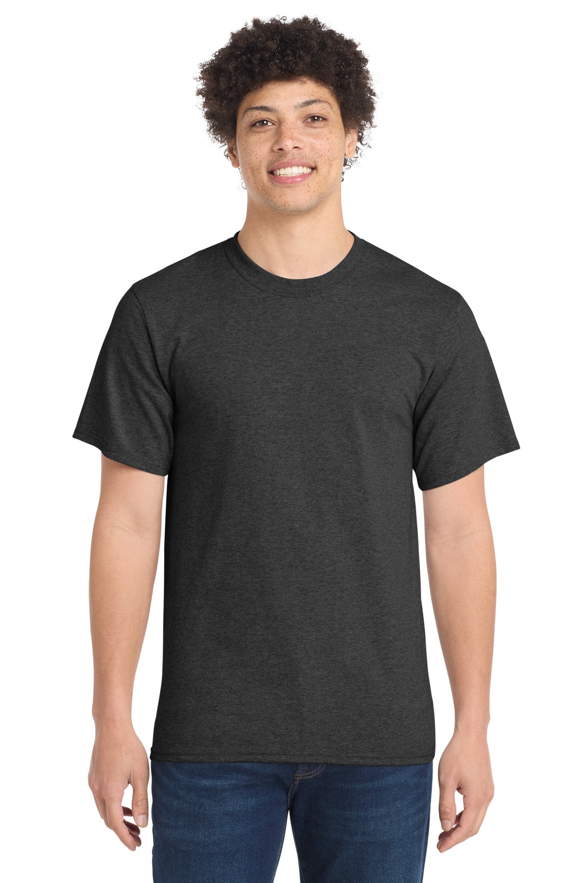 Custom logo Port & Co® Essential Tee. PC61 in Dark Heather Grey