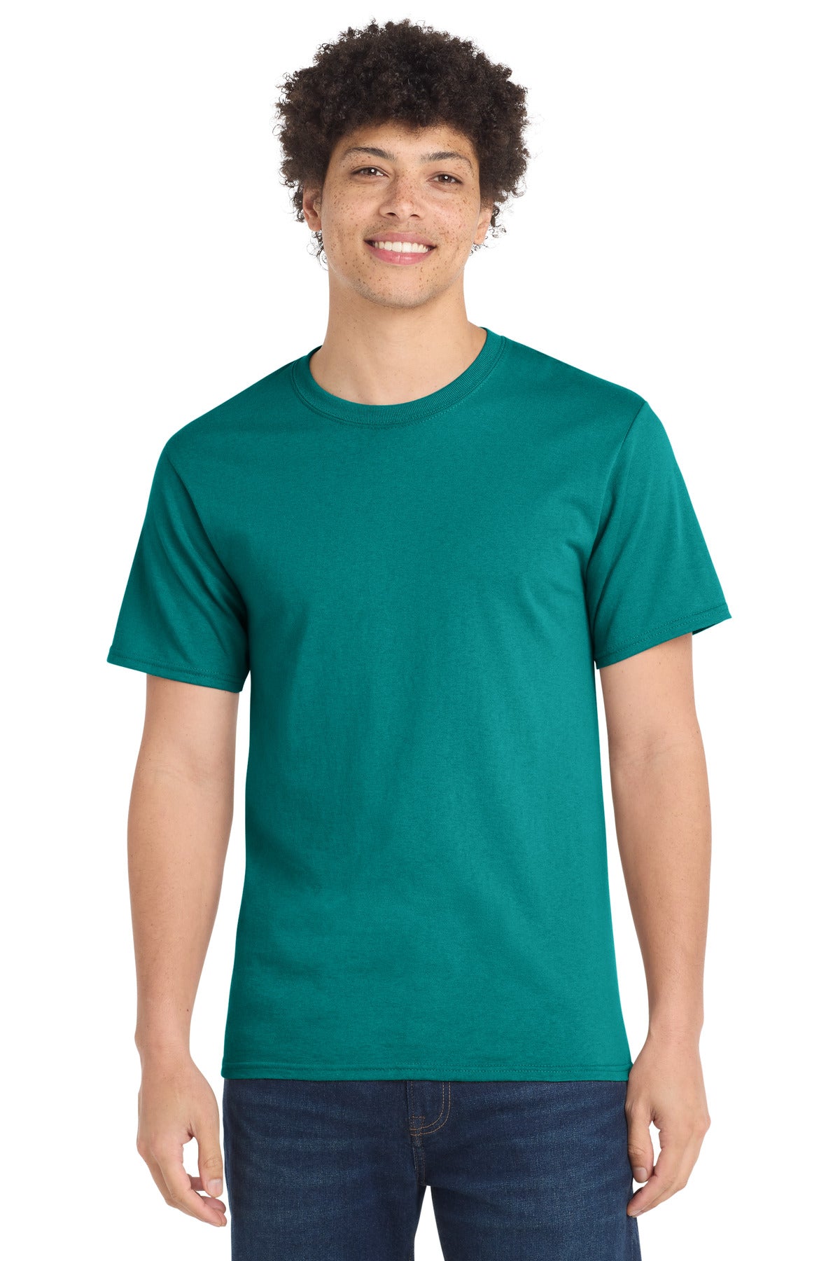 Custom logo Port & Co® Essential Tee. PC61 in Jade Green