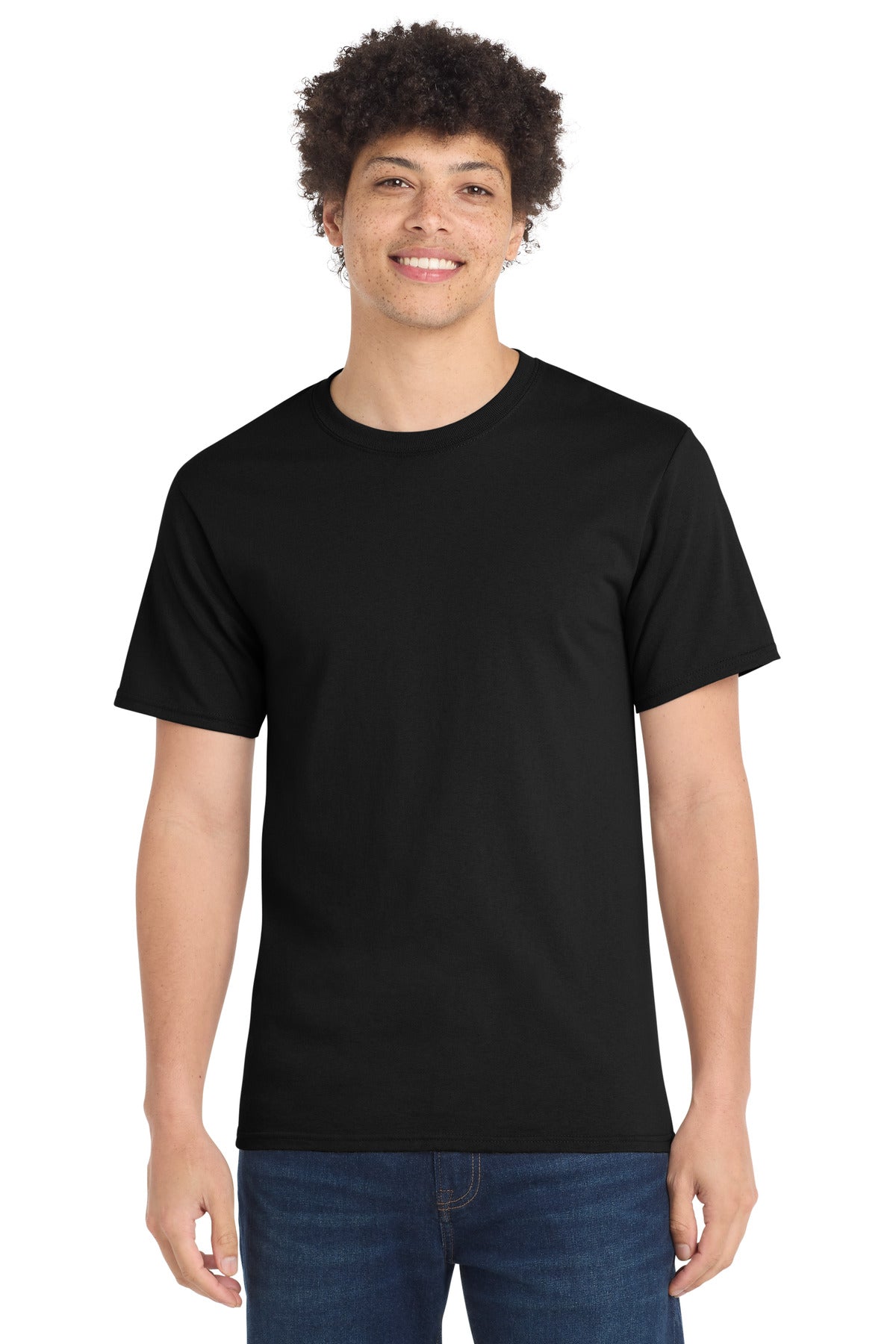 Custom logo Port & Co® Essential Tee. PC61 in Jet Black