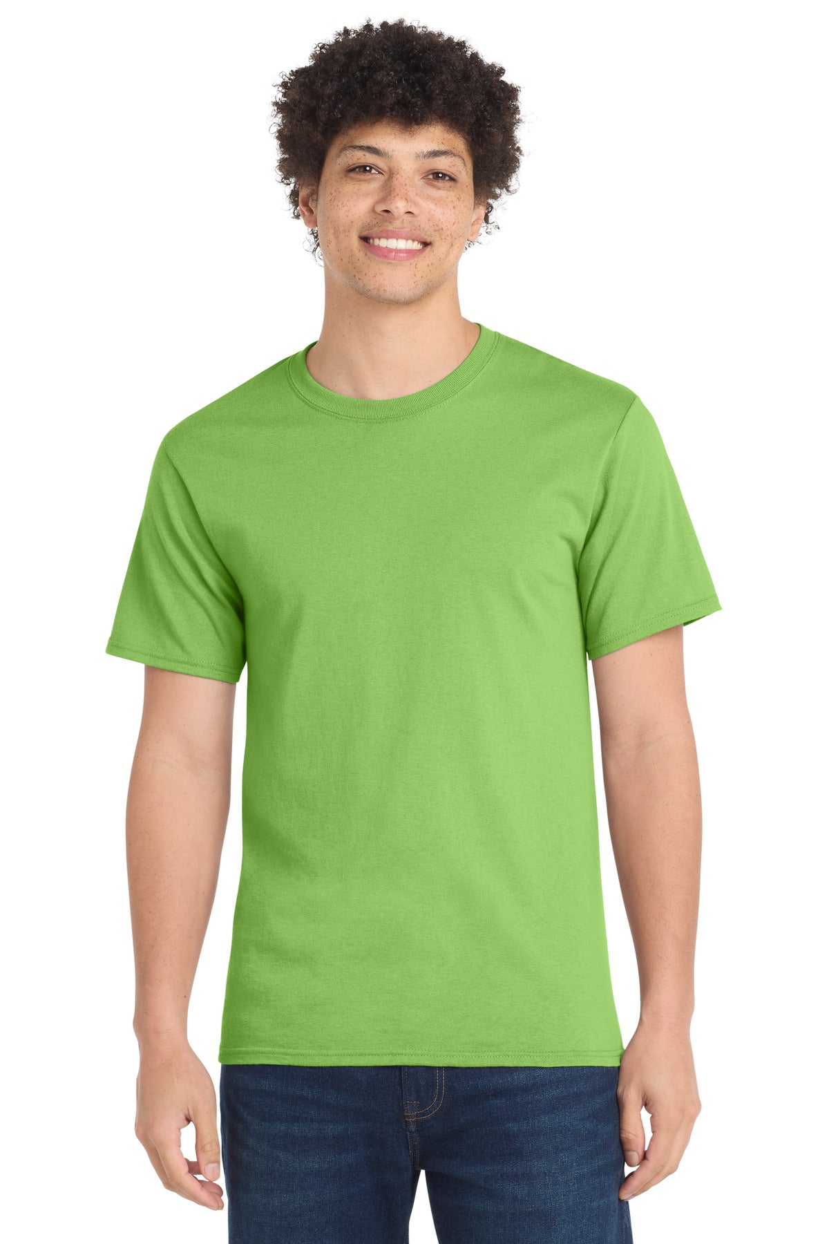 Custom logo Port & Co® Essential Tee. PC61 in Lime