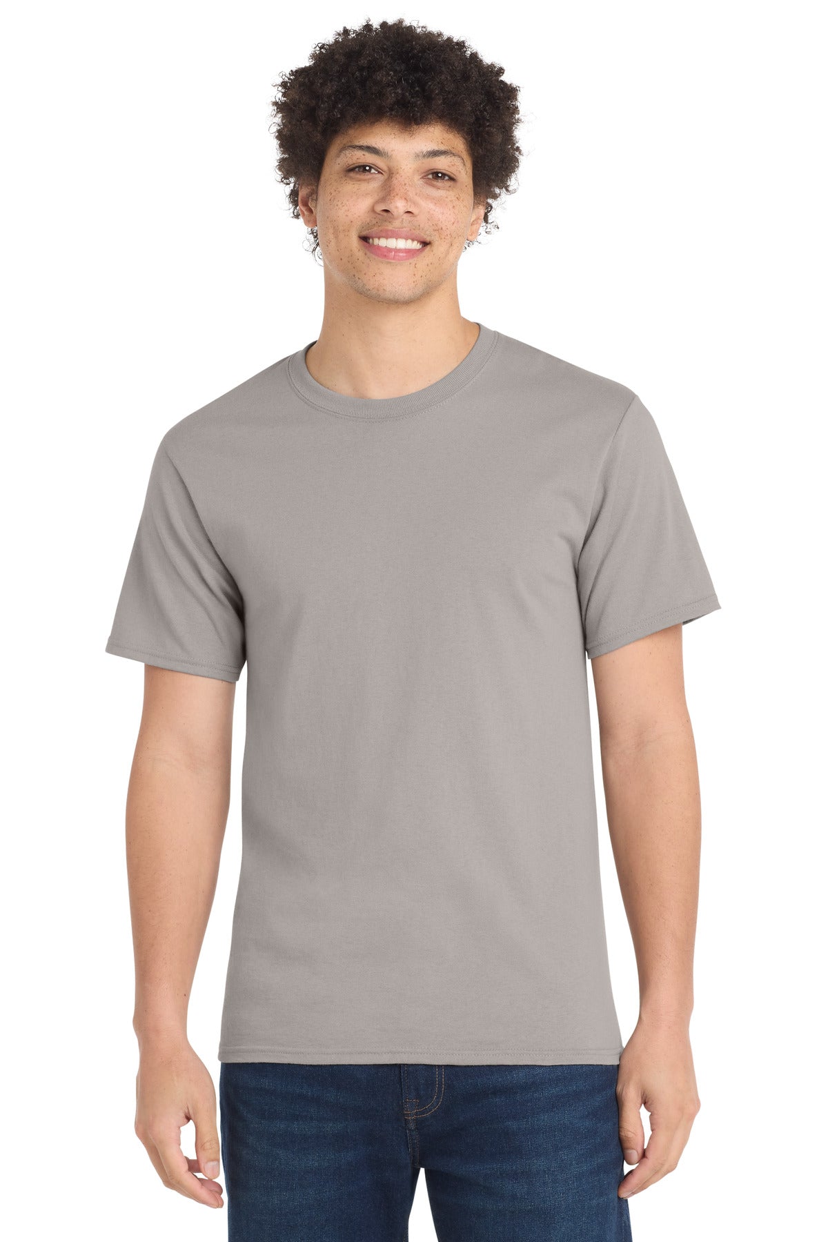 Custom logo Port & Co® Essential Tee. PC61 in Medium Grey