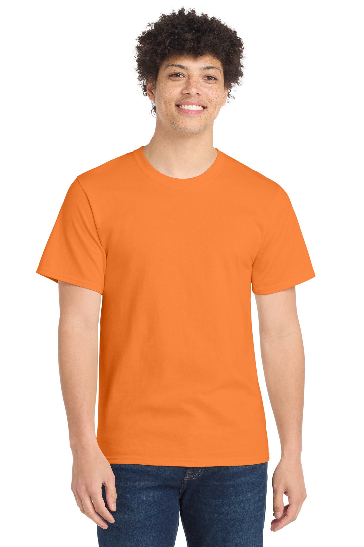 Custom logo Port & Co® Essential Tee. PC61 in Orange Sherbet