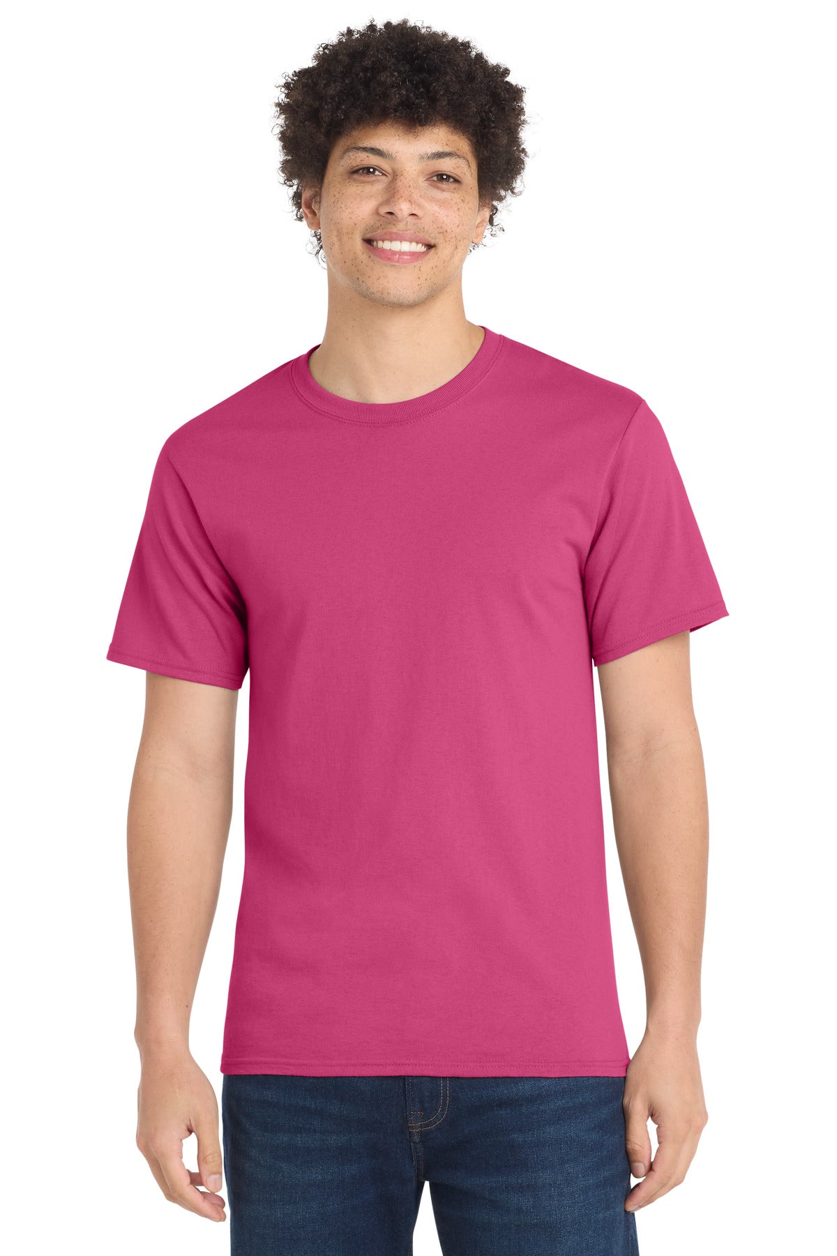 Custom logo Port & Co® Essential Tee. PC61 in Sangria