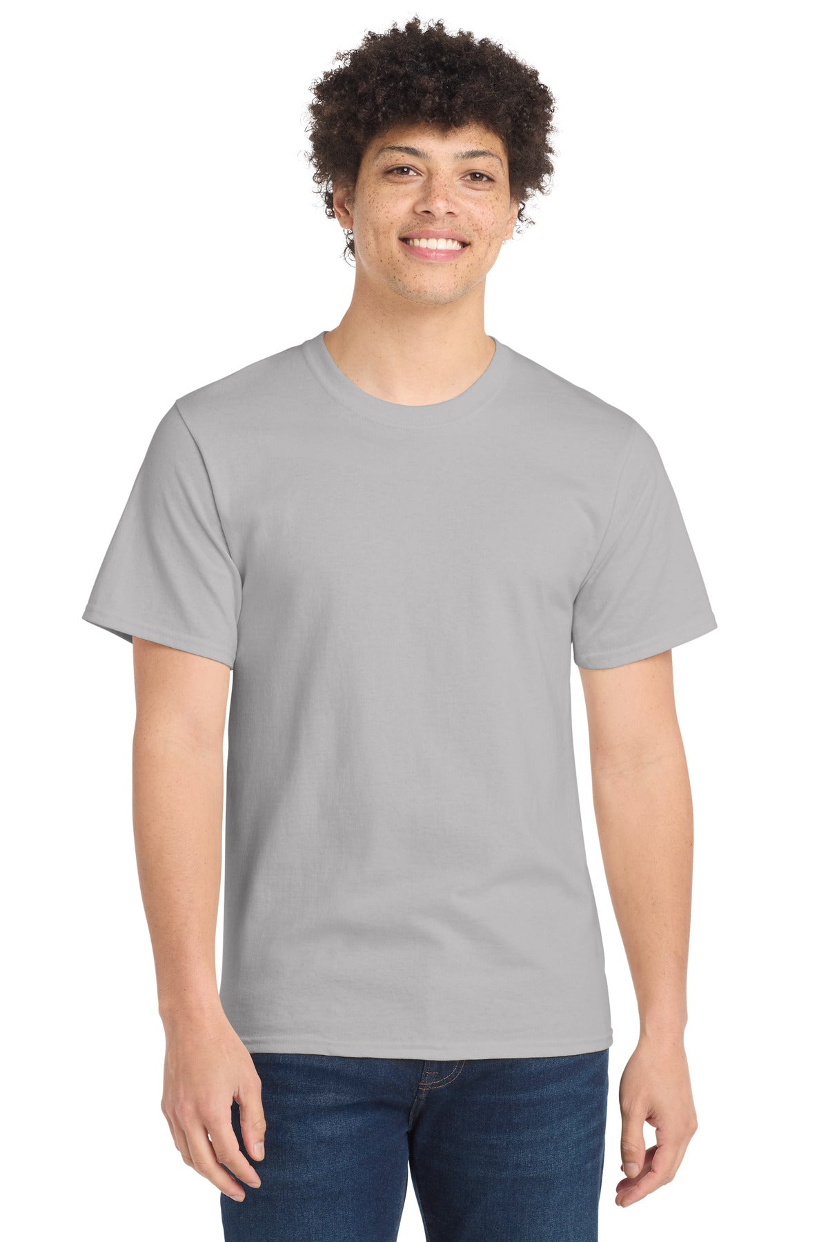 Custom logo Port & Co® Essential Tee. PC61 in Silver