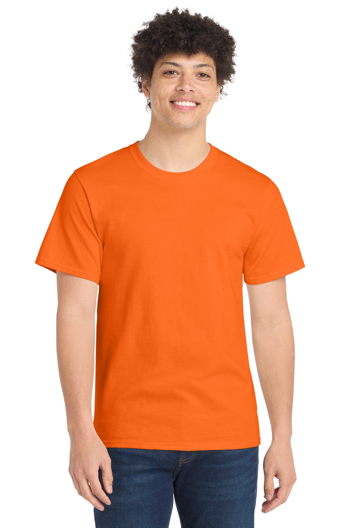 Custom logo Port & Co® Essential Tee. PC61 in S. Orange