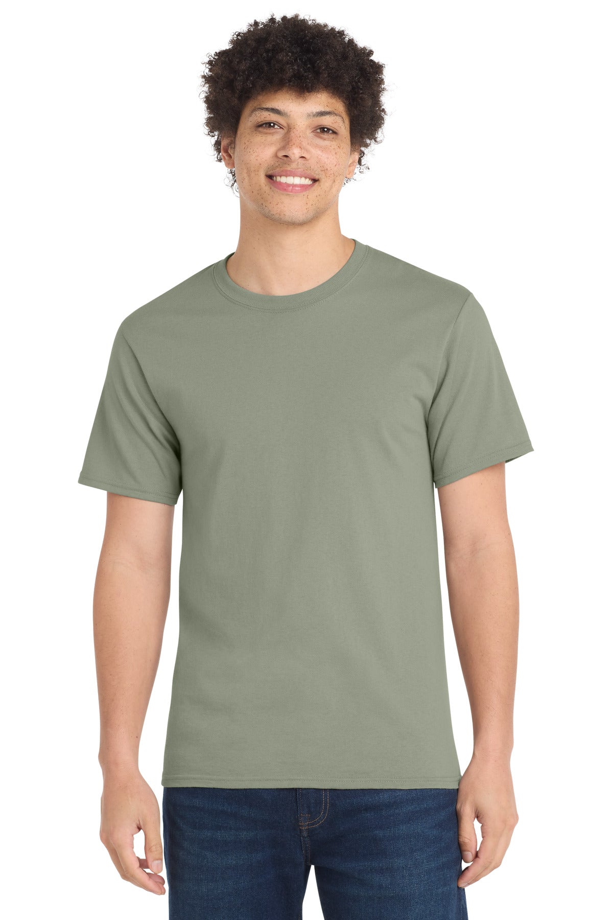 Custom logo Port & Co® Essential Tee. PC61 in Stonewashed Green