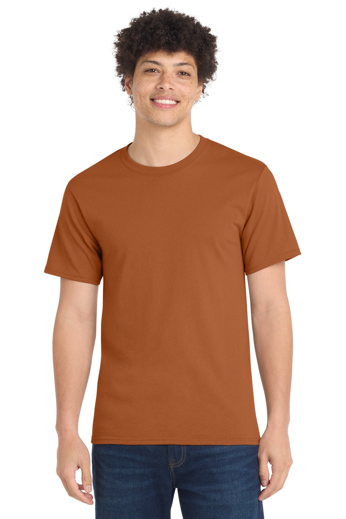 Custom logo Port & Co® Essential Tee. PC61 in Texas Orange