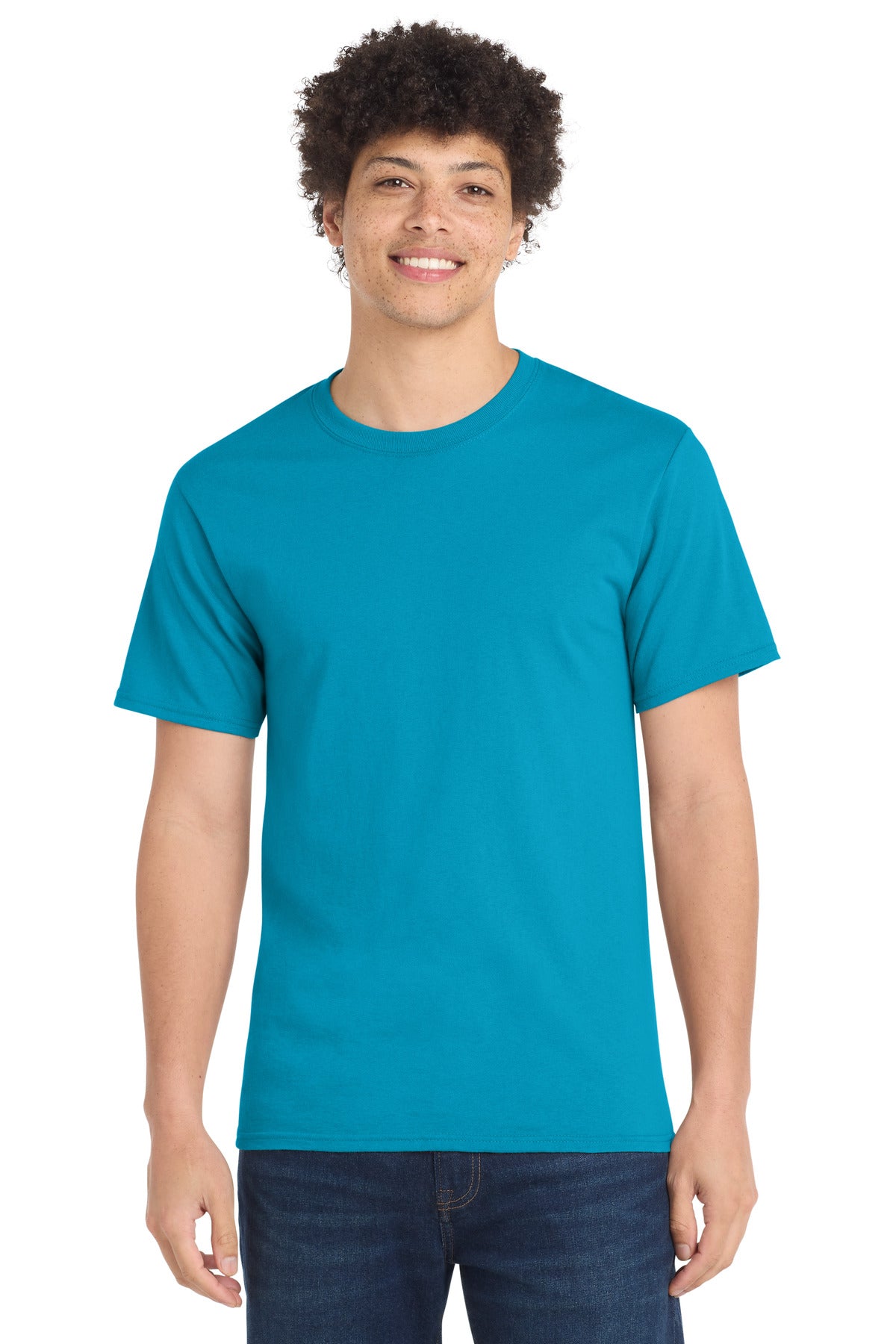 Custom logo Port & Co® Essential Tee. PC61 in Turquoise