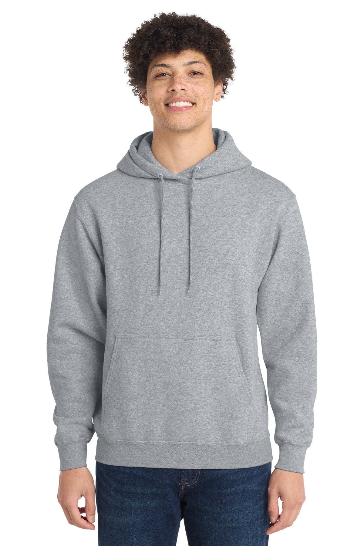 Custom logo Port & Co® Tall Core Fleece Pullover Hooded Sweatshirt PC78HT in Athletic Heather