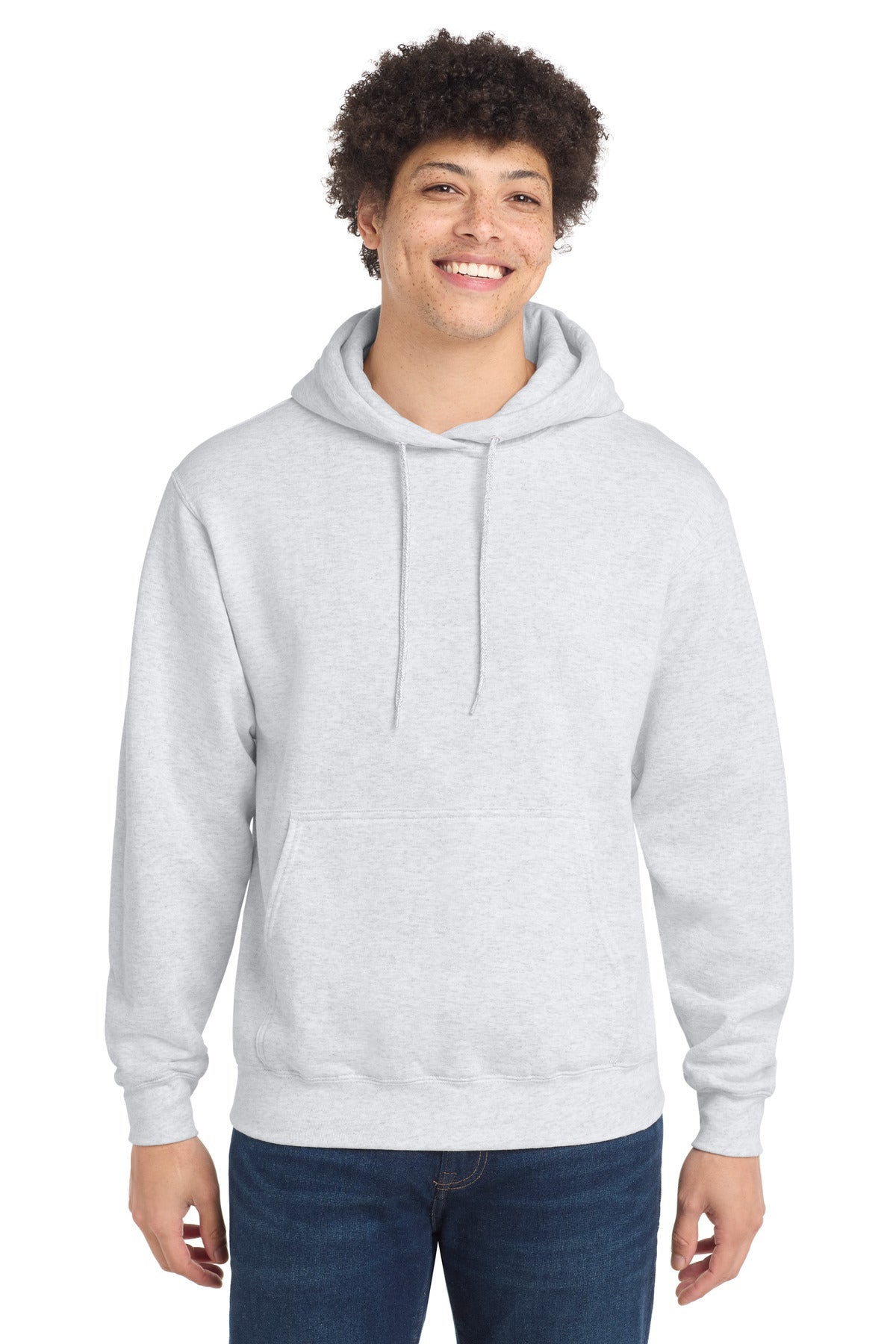 Custom logo Port & Co® Core Fleece Pullover Hooded Sweatshirt. PC78H in Ash
