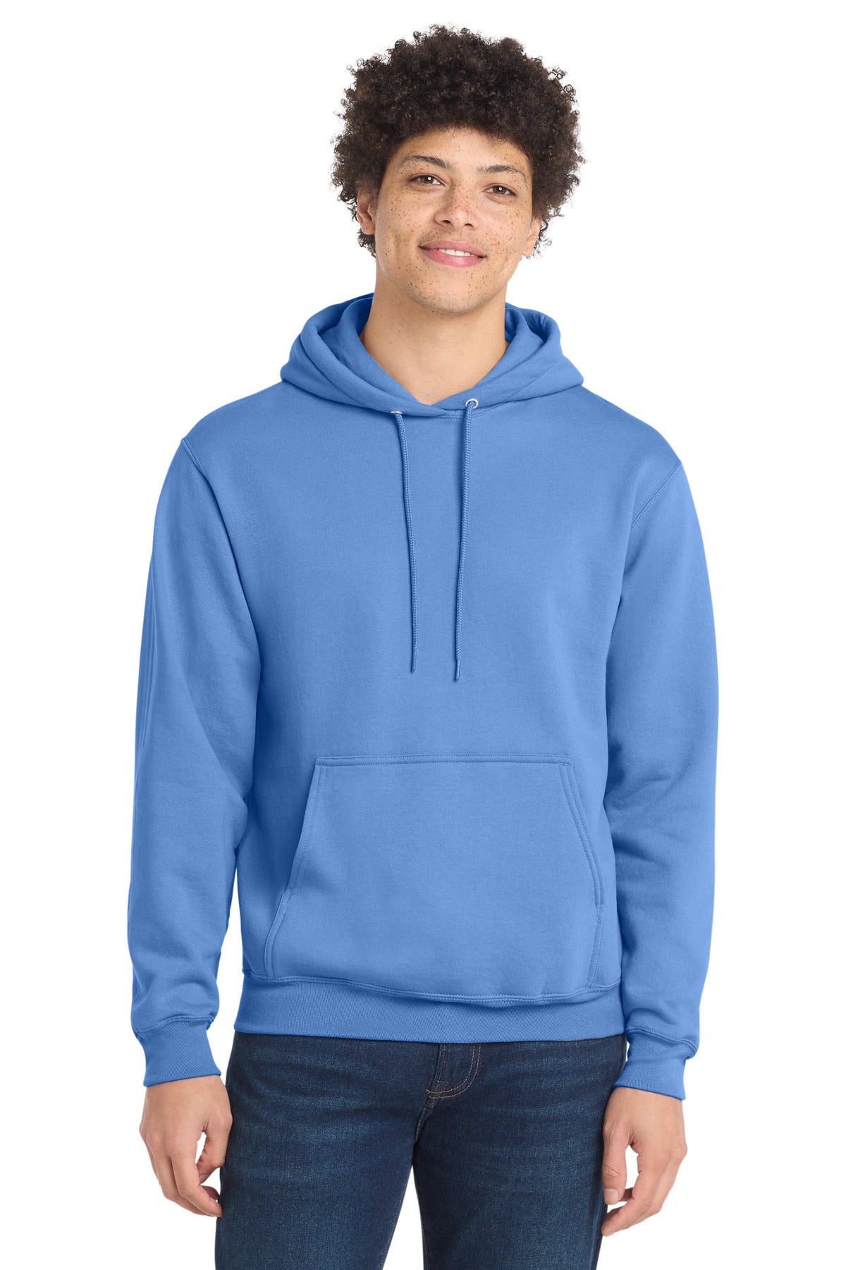 Custom logo Port & Co® Core Fleece Pullover Hooded Sweatshirt. PC78H in Carolina Blue