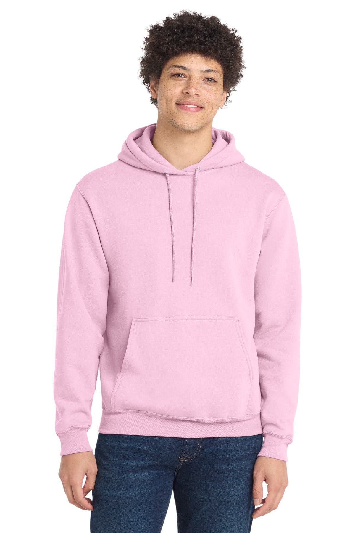 Custom logo Port & Co® Core Fleece Pullover Hooded Sweatshirt. PC78H in Cherry Blossom