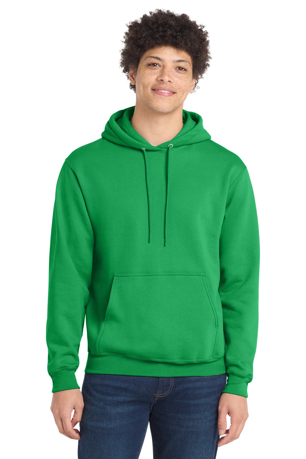 Custom logo Port & Co® Core Fleece Pullover Hooded Sweatshirt. PC78H in Clover Green